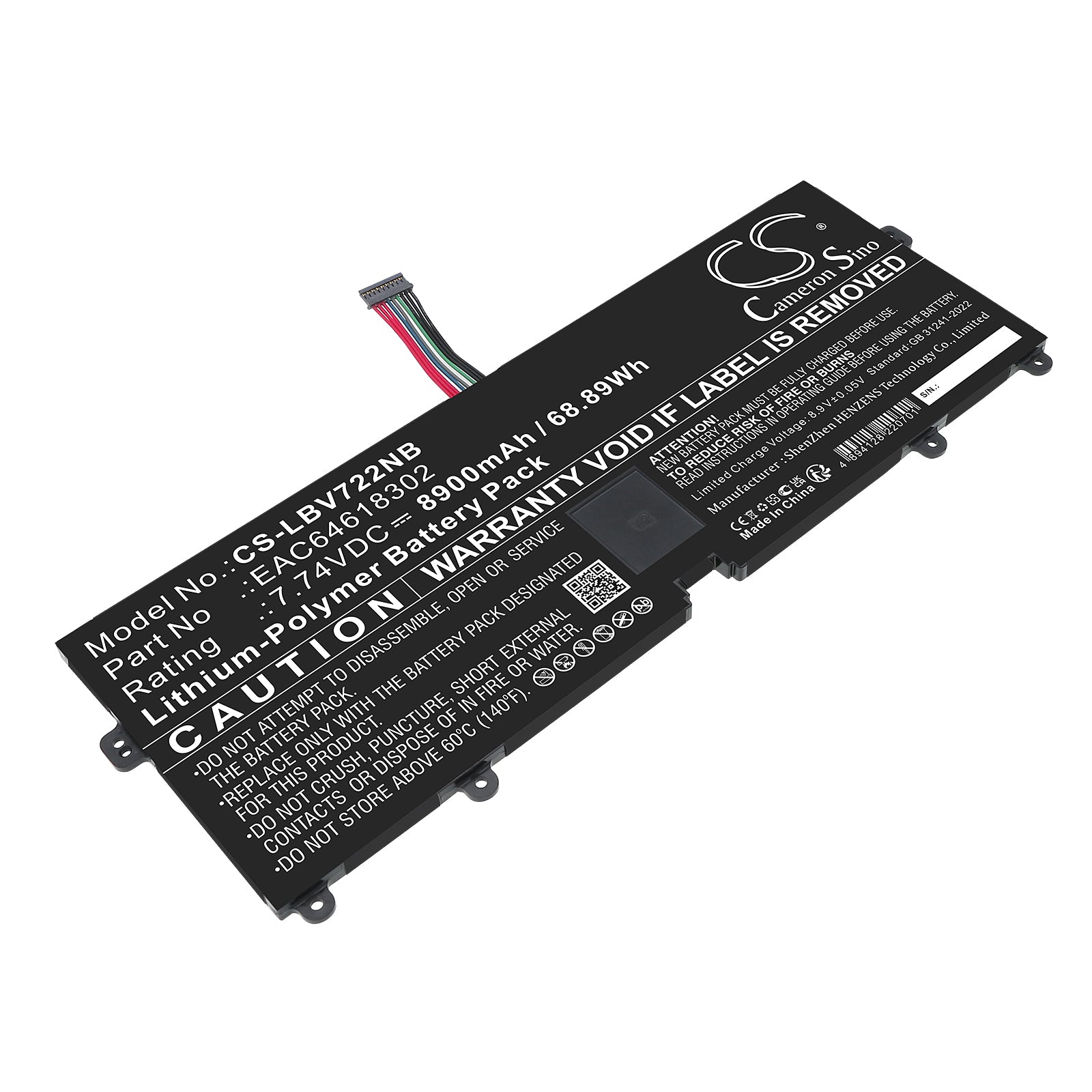 7.74V, Li-Polymer, 8900mAh, Battery fits LG 15Z90N, 15Z90P, 68.89Wh Notebook, Laptop Cameron Sino Technology Limited