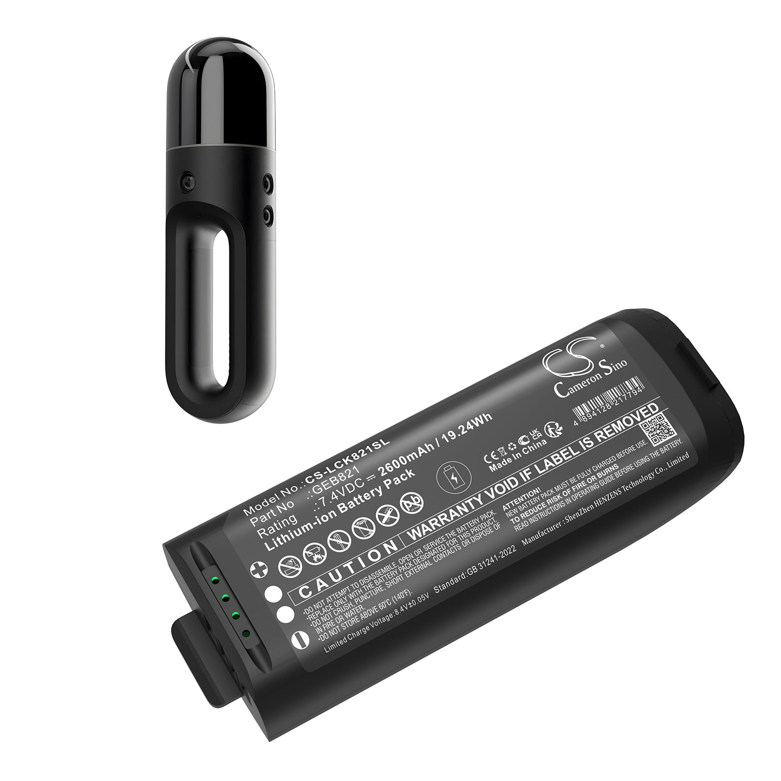 7.4V, Li-ion, 2600mAh, Battery fits Leica BLK2GO, BLK2GO Handheld Imaging Laser Scanner, 19.24Wh Equipment, Survey, Test Cameron Sino Technology Limited