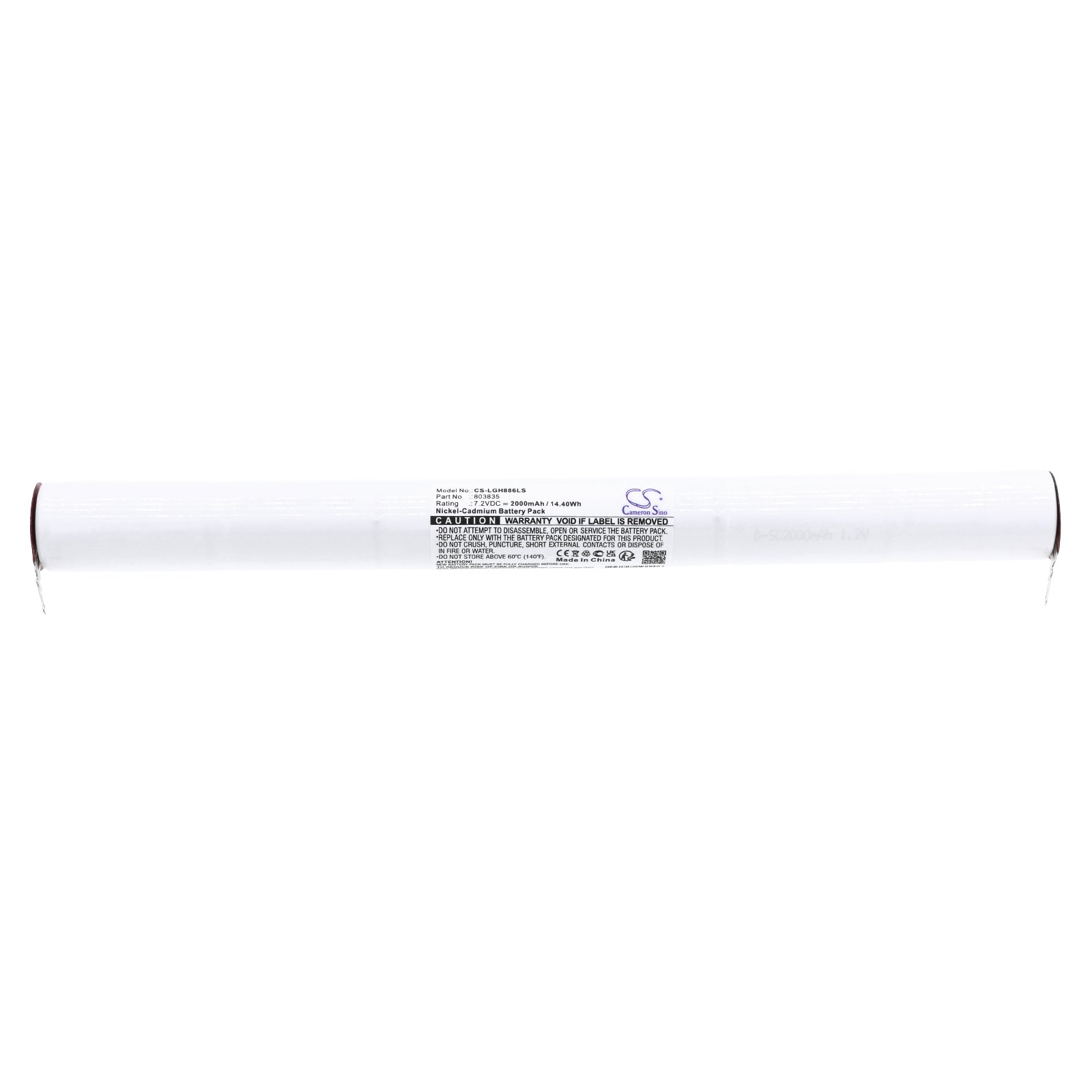 Ni-CD, Emergency Lighting Battery fits Legrand 61886, 7.2V, 2000mAh Emergency Lighting Cameron Sino Technology Limited