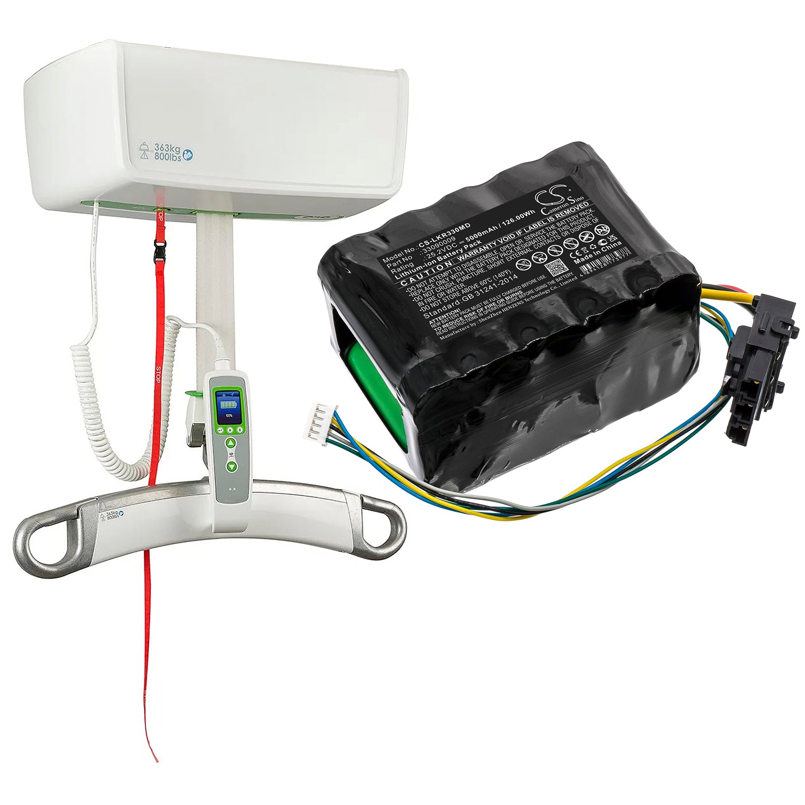Li-ion, Medical Battery fits Likoguard Likoguard L, Overhead Patient Lift, 25.2V, 5000mAh Medical Cameron Sino Technology Limited