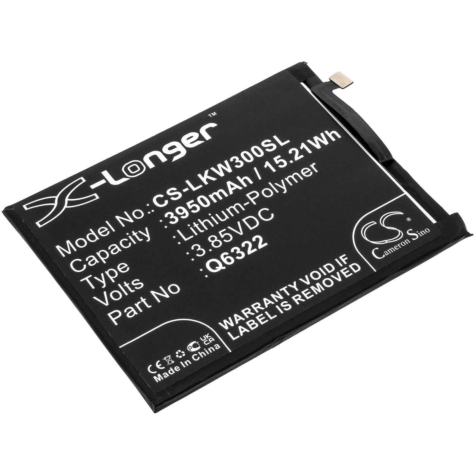 Li-Polymer, Mobile, SmartPhone Battery fits Lg W30, 3.85V, 3950mAh Mobile, SmartPhone Cameron Sino Technology Limited