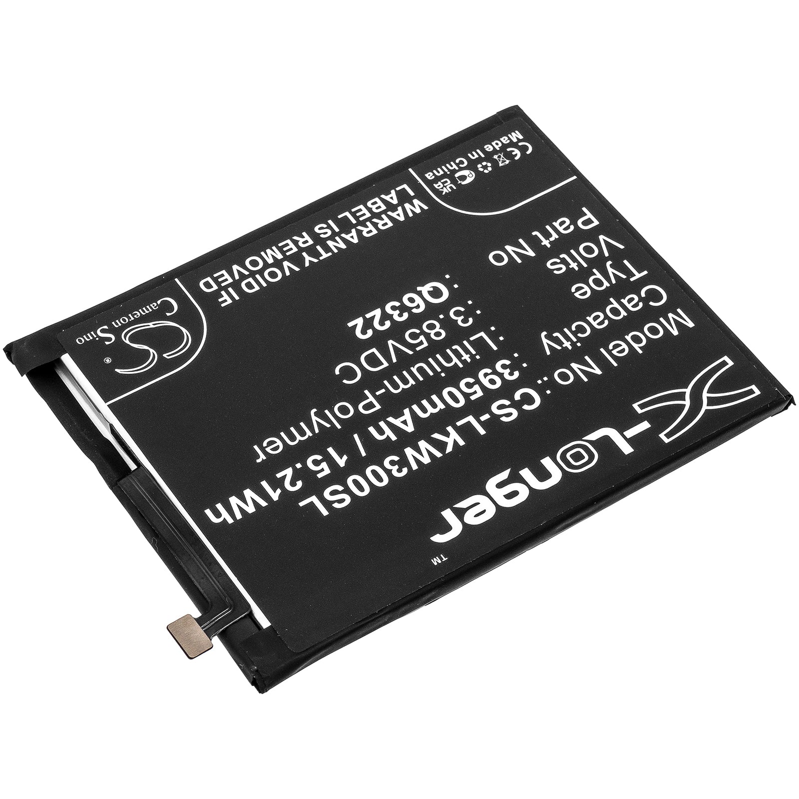 Li-Polymer, Mobile, SmartPhone Battery fits Lg W30, 3.85V, 3950mAh Mobile, SmartPhone Cameron Sino Technology Limited