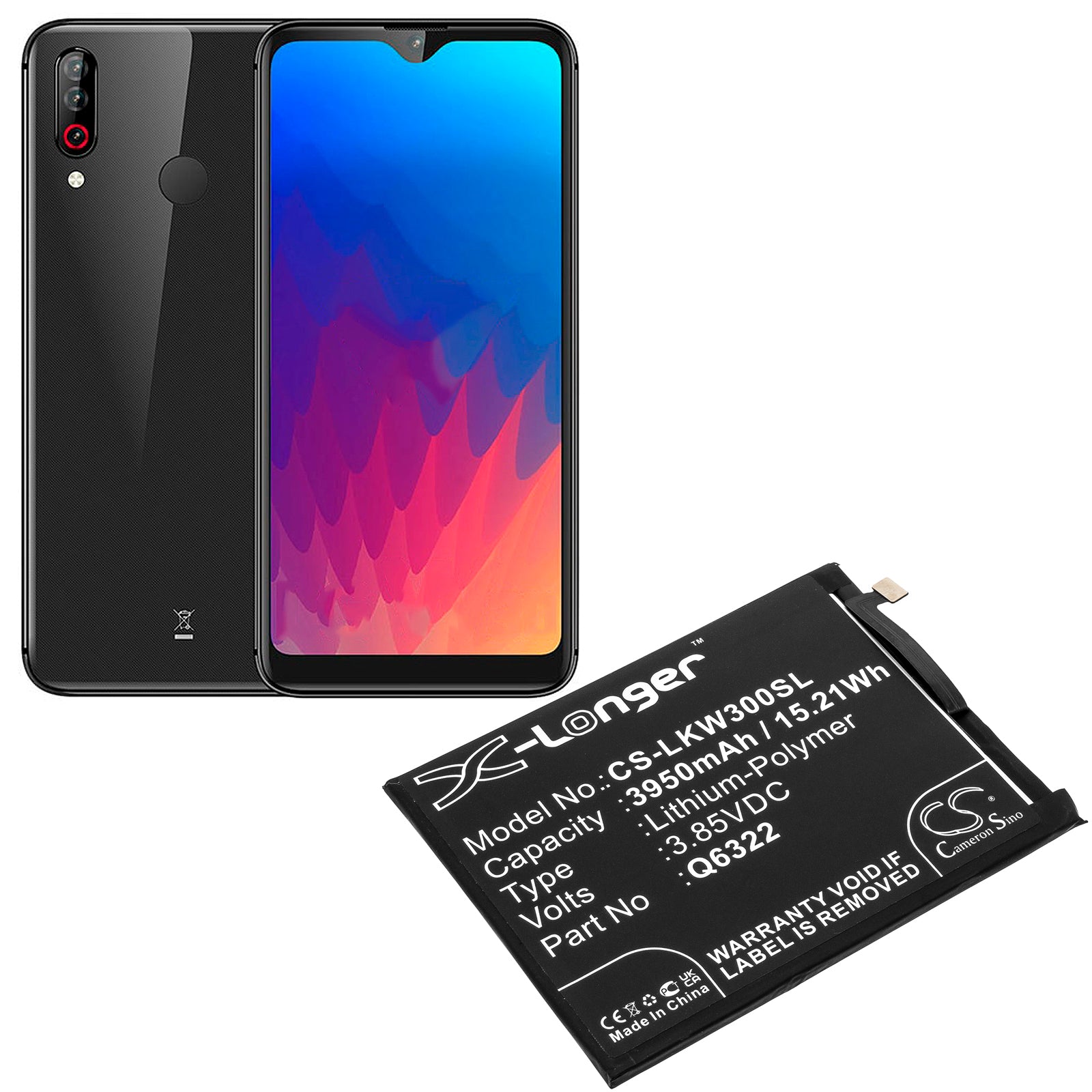 Li-Polymer, Mobile, SmartPhone Battery fits Lg W30, 3.85V, 3950mAh Mobile, SmartPhone Cameron Sino Technology Limited