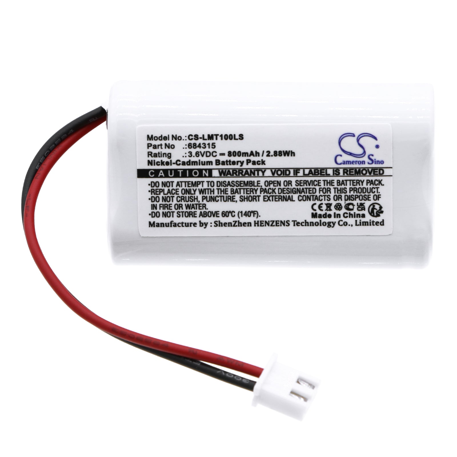 Ni-CD, Emergency Lighting Battery fits Lumenxl Otg-ff-6, Otg-hh-1, 3.6V, 800mAh Emergency Lighting Cameron Sino Technology Limited