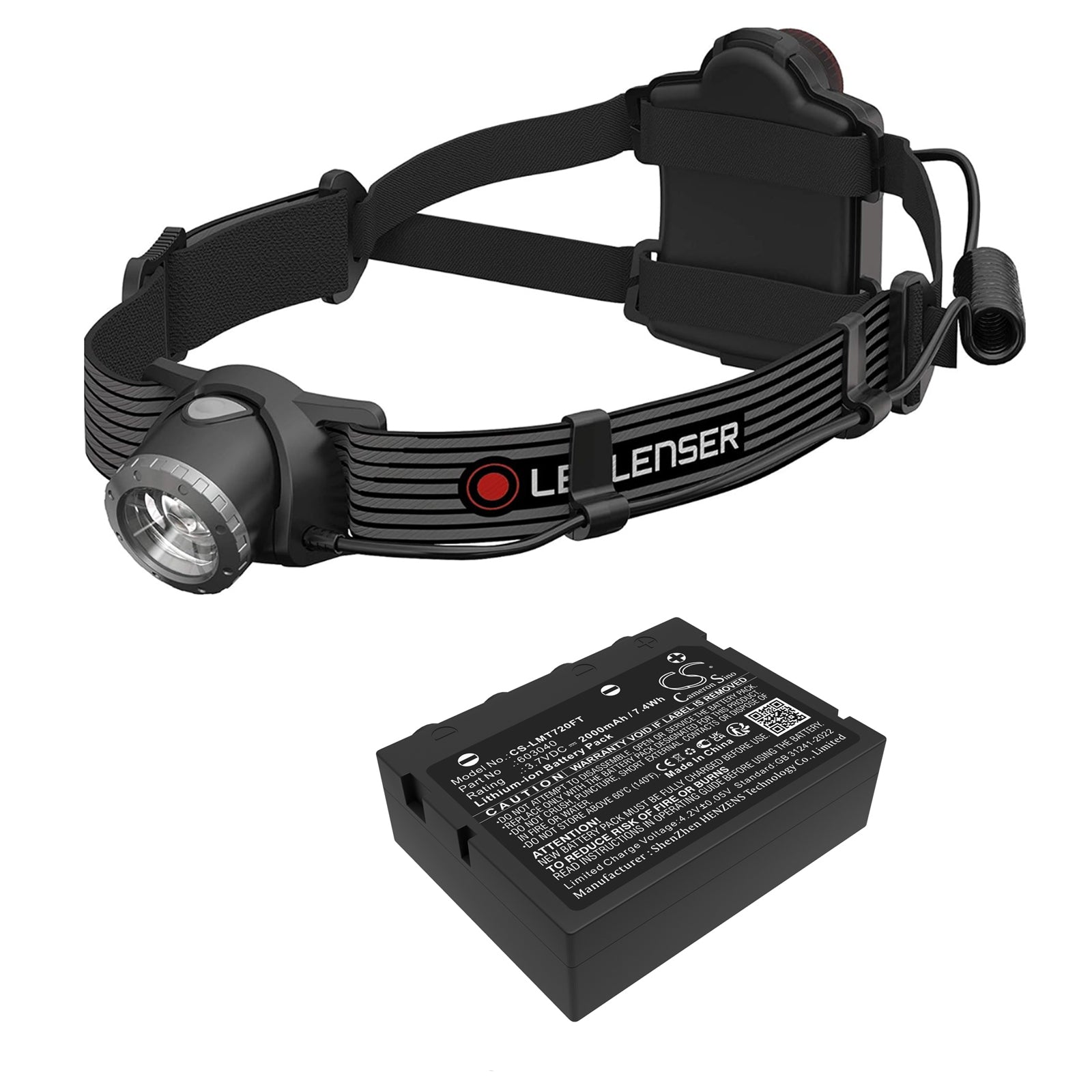3.7V, Li-ion, 2000mAh, Battery fits Ledlenser H7 SE, H7R, 7.4Wh Flashlight Cameron Sino Technology Limited