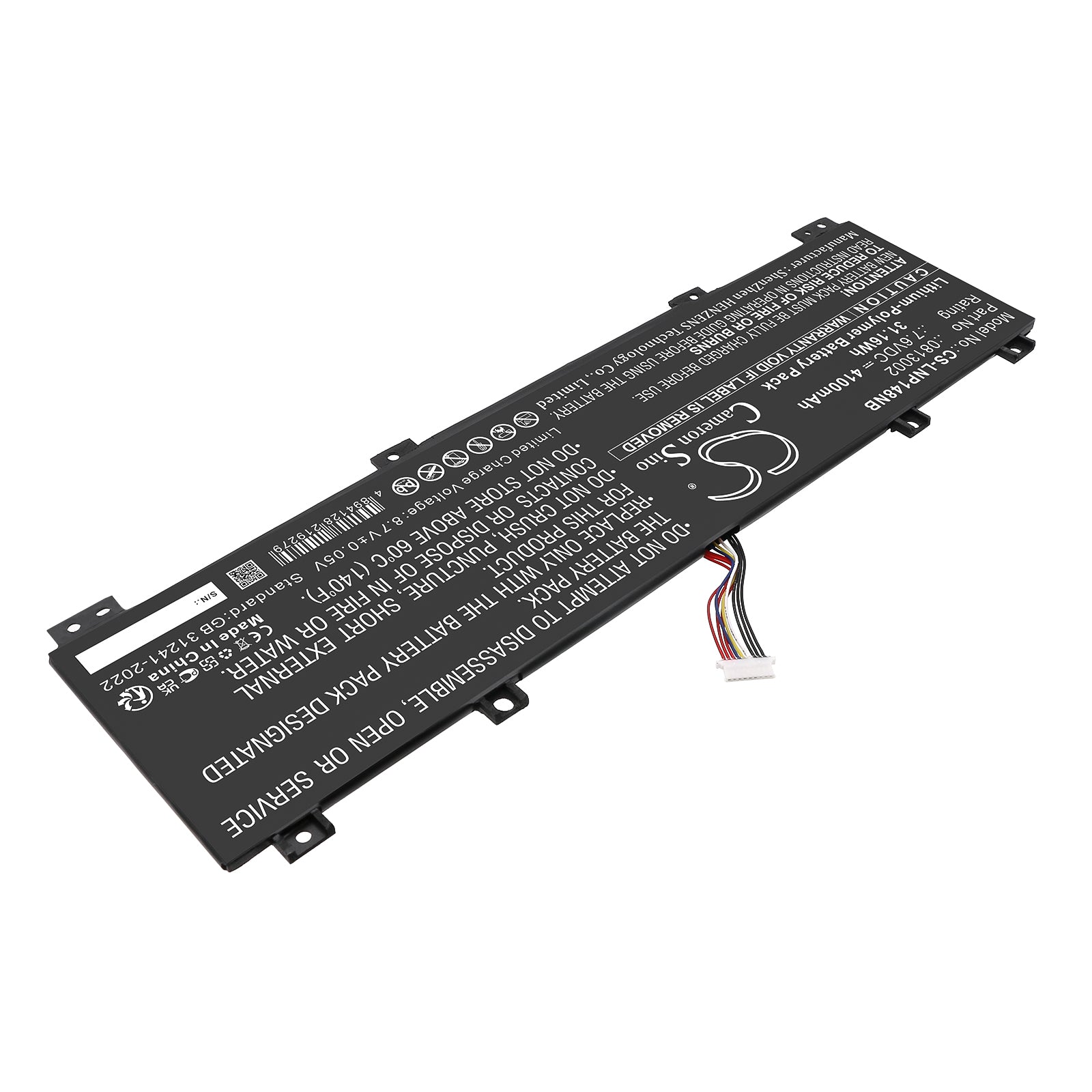 7.6V, Li-Polymer, 4100mAh, Battery fits Lenovo IdeaPad 100S-14IBR, IdeaPad 100S-14IBR 80R9, 31.16Wh Notebook, Laptop Cameron Sino Technology Limited
