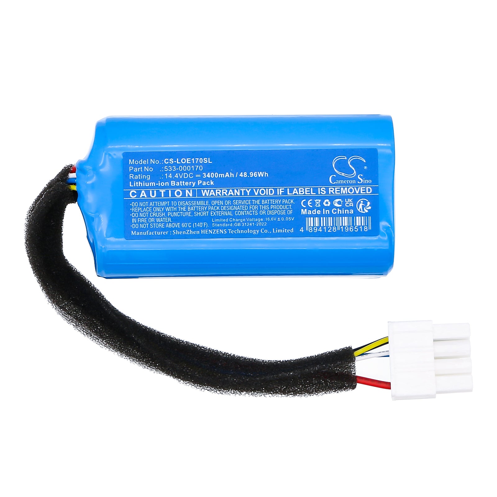 14.4V, Li-ion, 3400mAh, Battery fits Logitech Ultimate Ears hyperboom 3, UE Hyperboom, 48.96Wh Speaker Cameron Sino Technology Limited