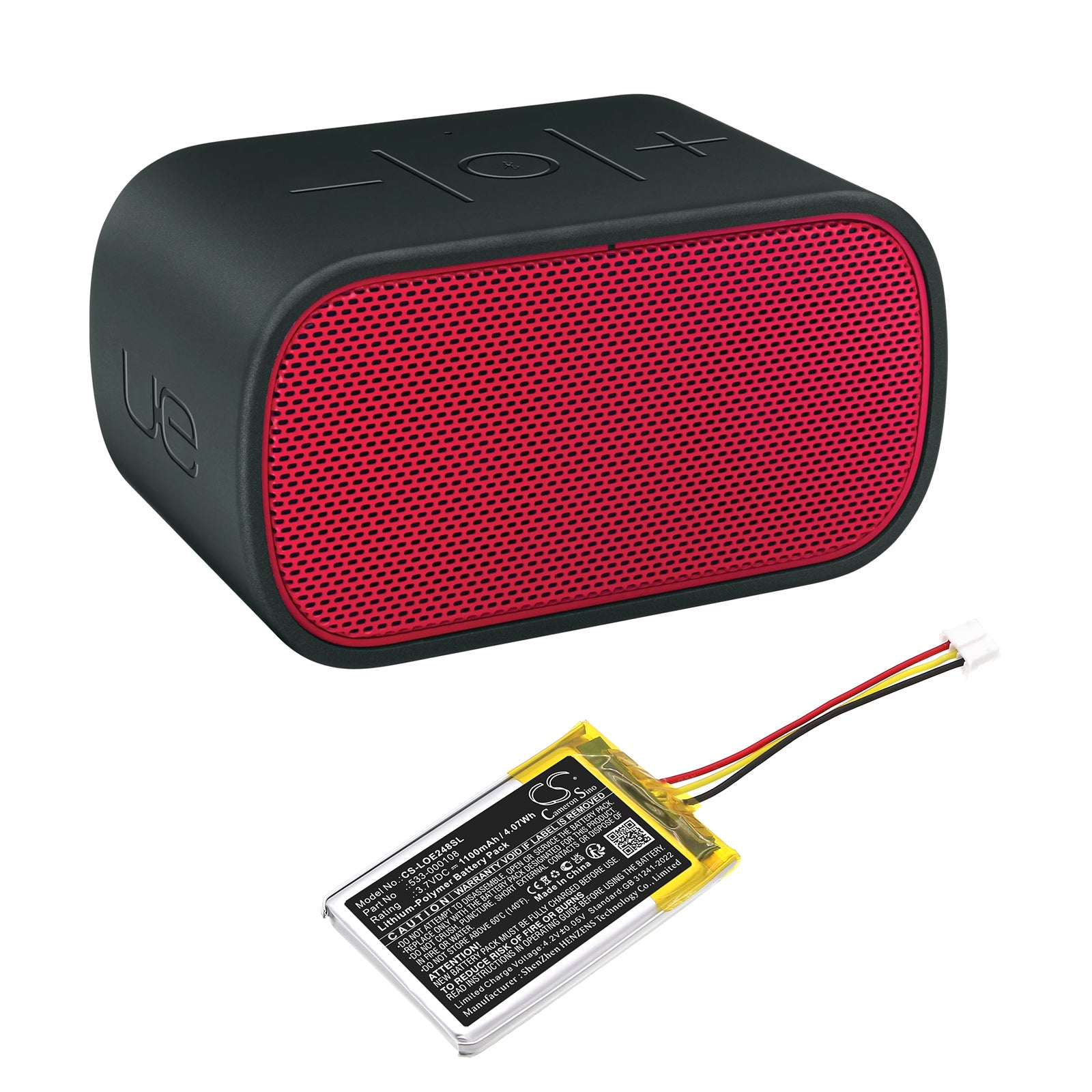 3.7V, Li-Polymer, 1100mAh, Battery fits Logitech 880-000248, 886-000015, 4.07Wh Speaker Cameron Sino Technology Limited