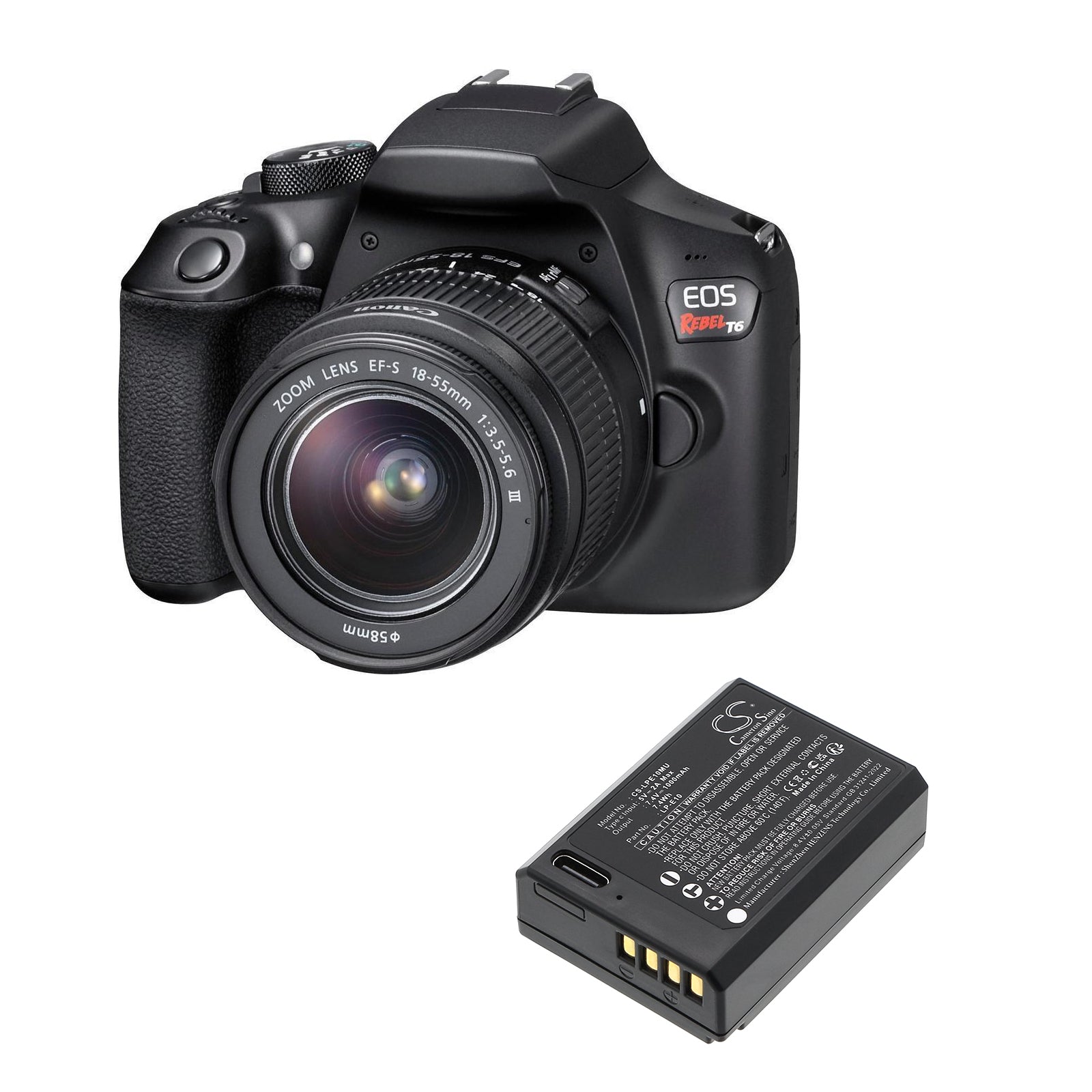 7.4V, Li-ion, 1000mAh, Battery fits Canon EOS 1100D, EOS KISS X50, 7.4Wh Camera Cameron Sino Technology Limited