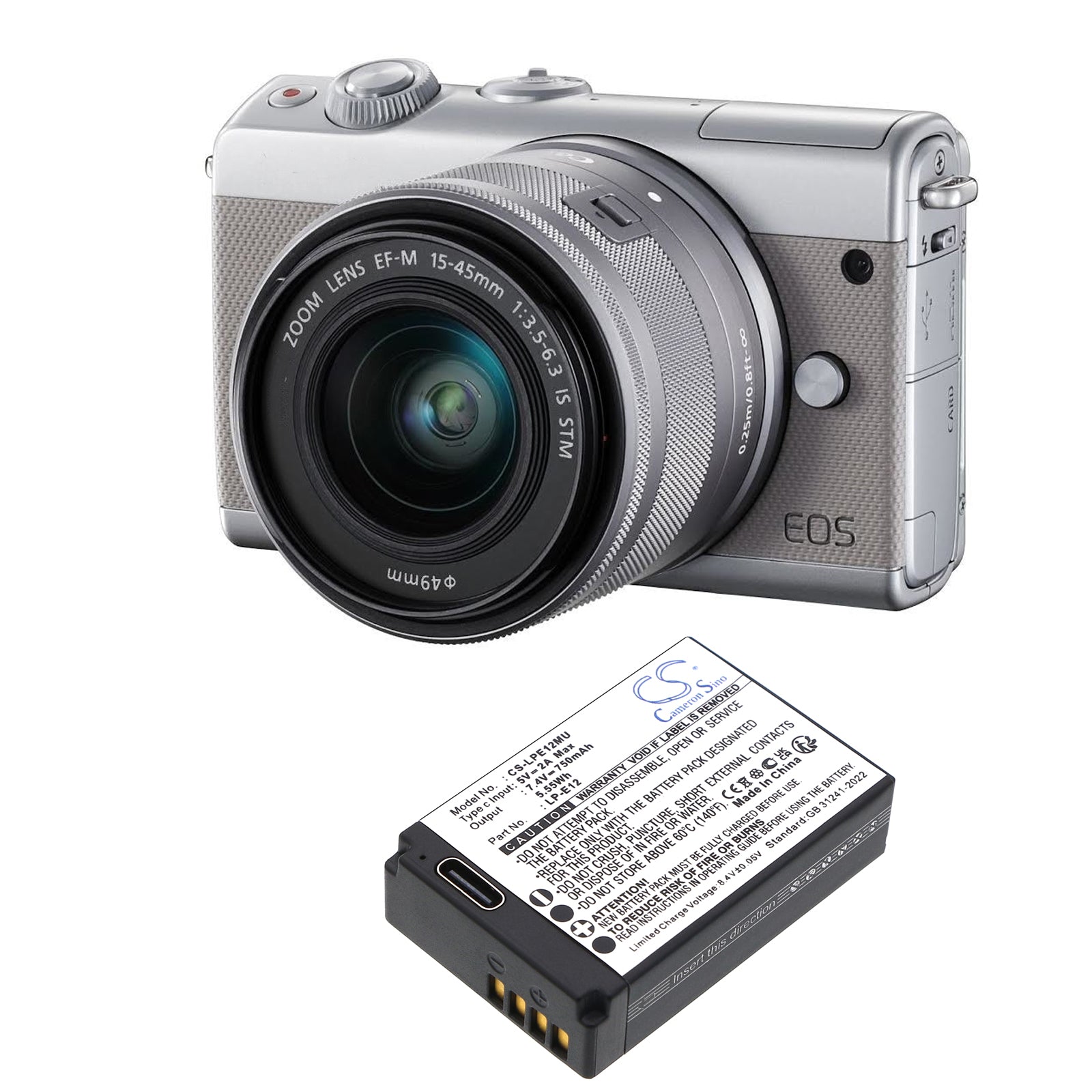 7.4V, Li-ion, 750mAh, Battery fits Canon EOS 100D, EOS Kiss X7, 5.55Wh Camera Cameron Sino Technology Limited