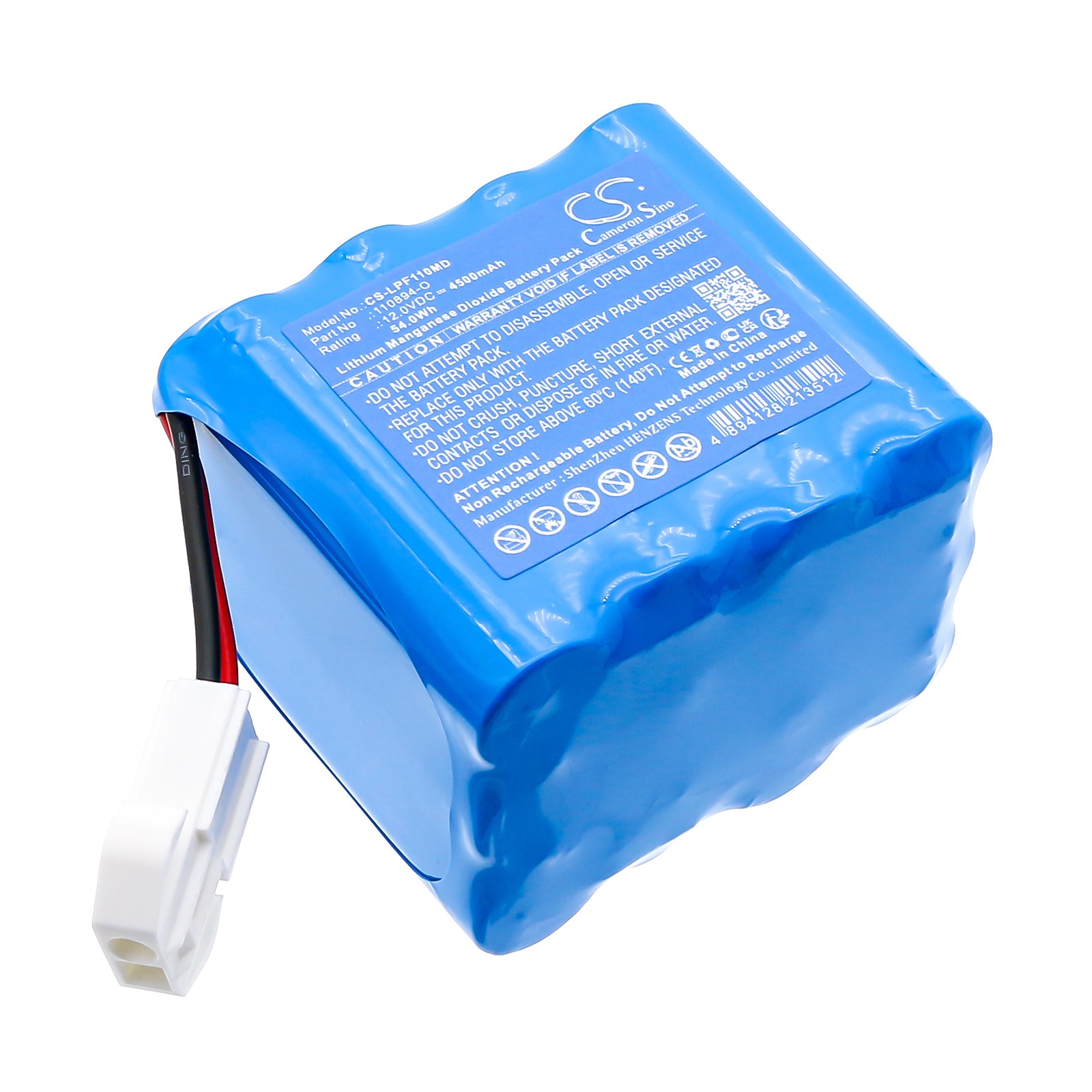 12V, Li-MnO2, 4500mAh, Battery fits Life-Point Pro AED, defibrillator AED Pro, 54Wh Medical Cameron Sino Technology Limited