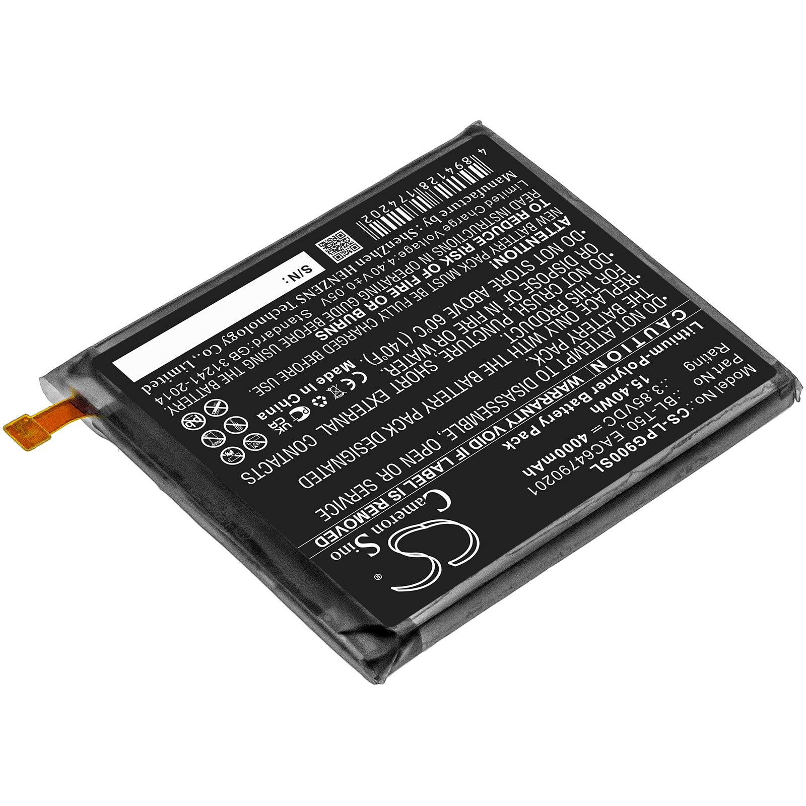 Li-Polymer, Mobile, SmartPhone Battery fits Lg G900b, G900em, 3.85V, 4000mAh Mobile, SmartPhone Cameron Sino Technology Limited