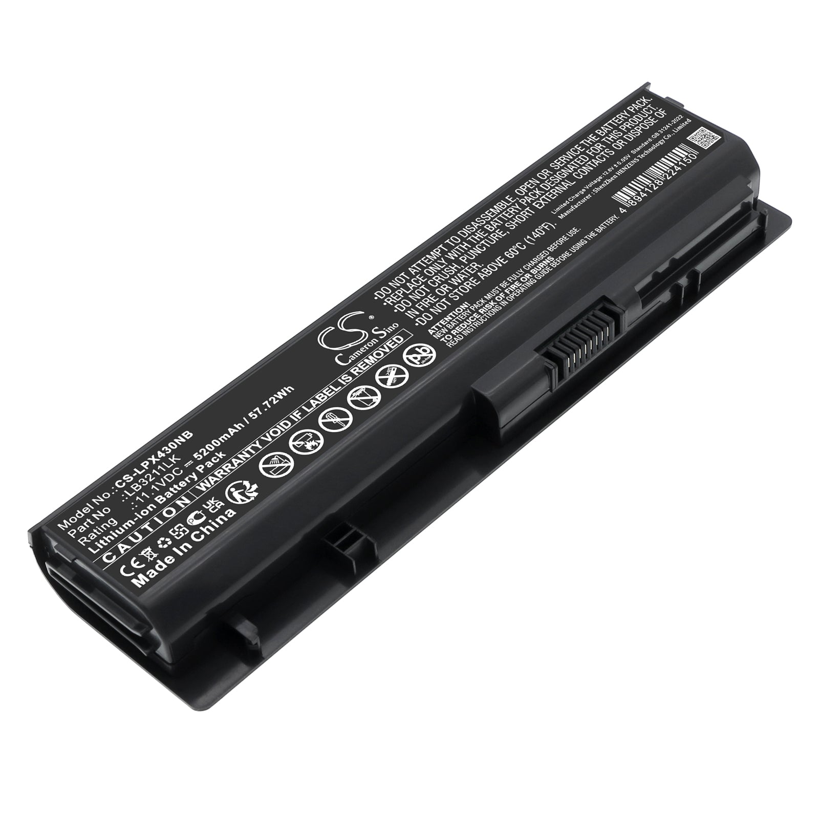 11.1V, Li-ion, 5200mAh, Battery fits LG P430, P530, 57.72Wh Notebook, Laptop Cameron Sino Technology Limited