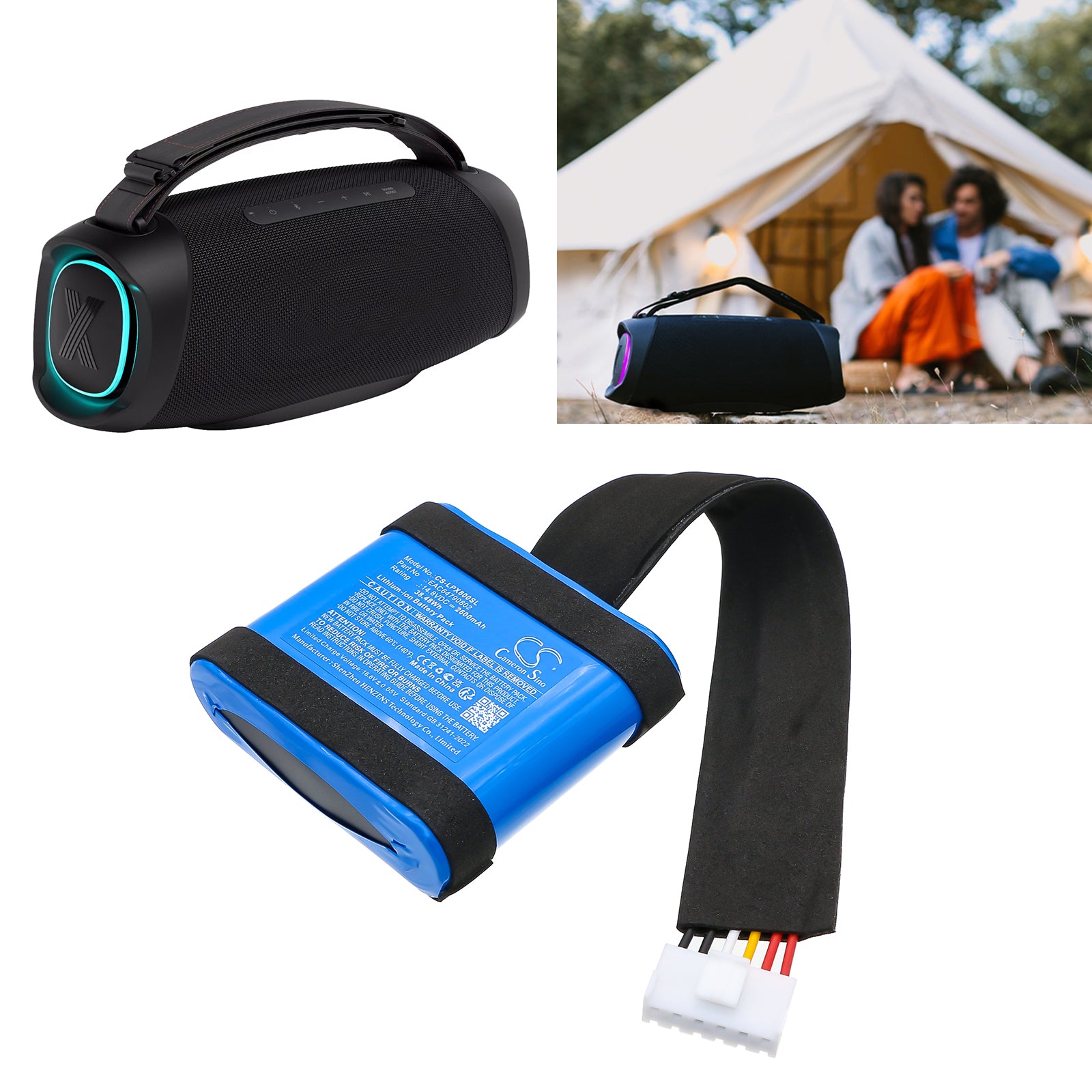 14.8V, Li-ion, 2600mAh, Battery fits LG XBOOM XG8T, 38.48Wh Speaker Cameron Sino Technology Limited