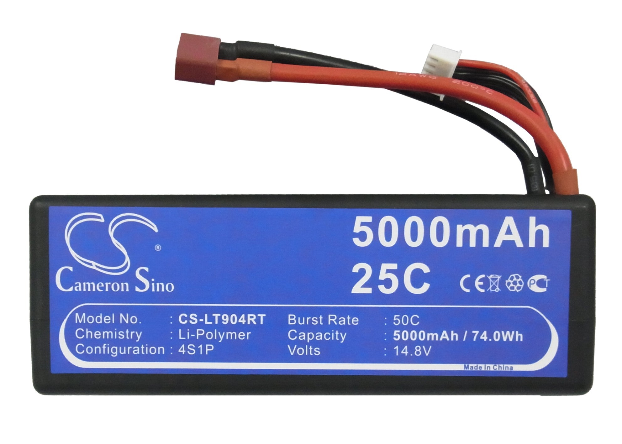Li-Polymer, RC Battery fits Rc Cs-lt904rt, Rc Cs-lt904rt, 14.8V, 5000mAh RC Cameron Sino Technology Limited