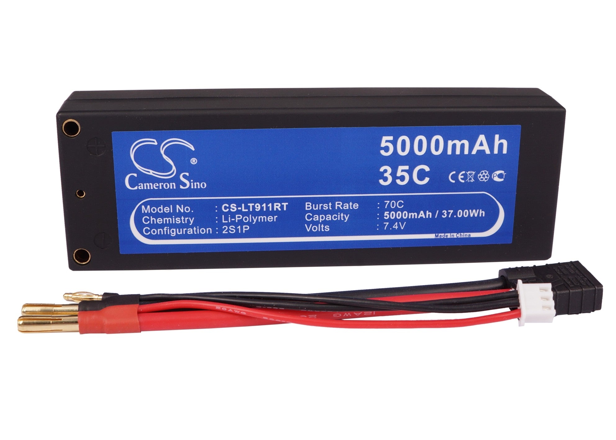 Li-Polymer, RC Battery fits Rc Cs-lt911rt 7.4V, 5000mAh RC Cameron Sino Technology Limited