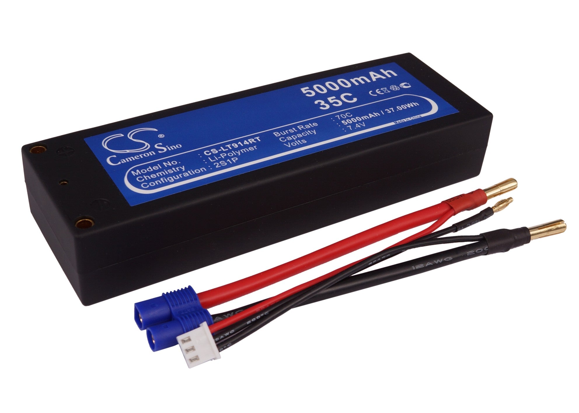 Li-Polymer, RC Battery fits Rc Cs-lt914rt, 7.4V, 5000mAh RC Cameron Sino Technology Limited
