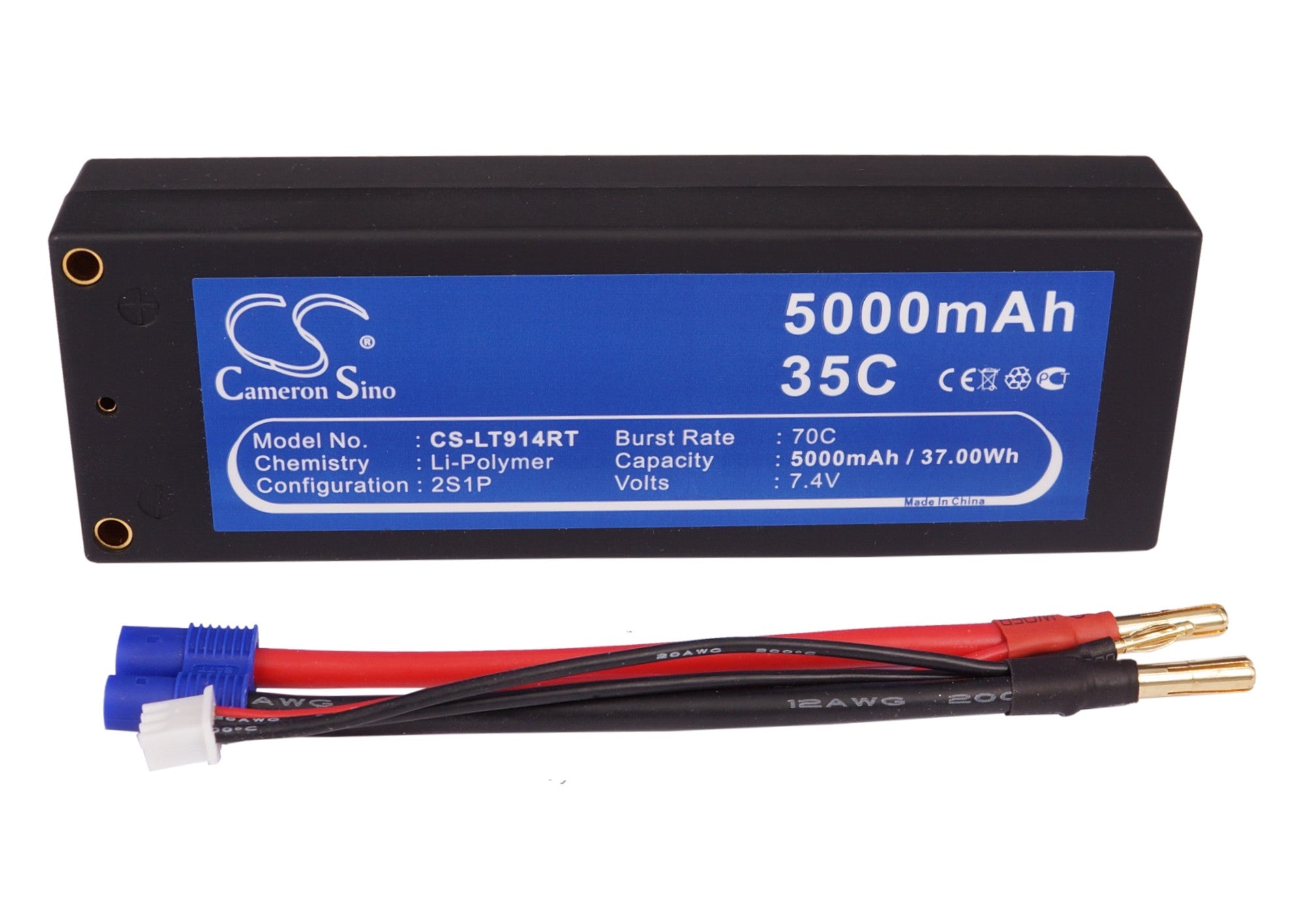 Li-Polymer, RC Battery fits Rc Cs-lt914rt, 7.4V, 5000mAh RC Cameron Sino Technology Limited