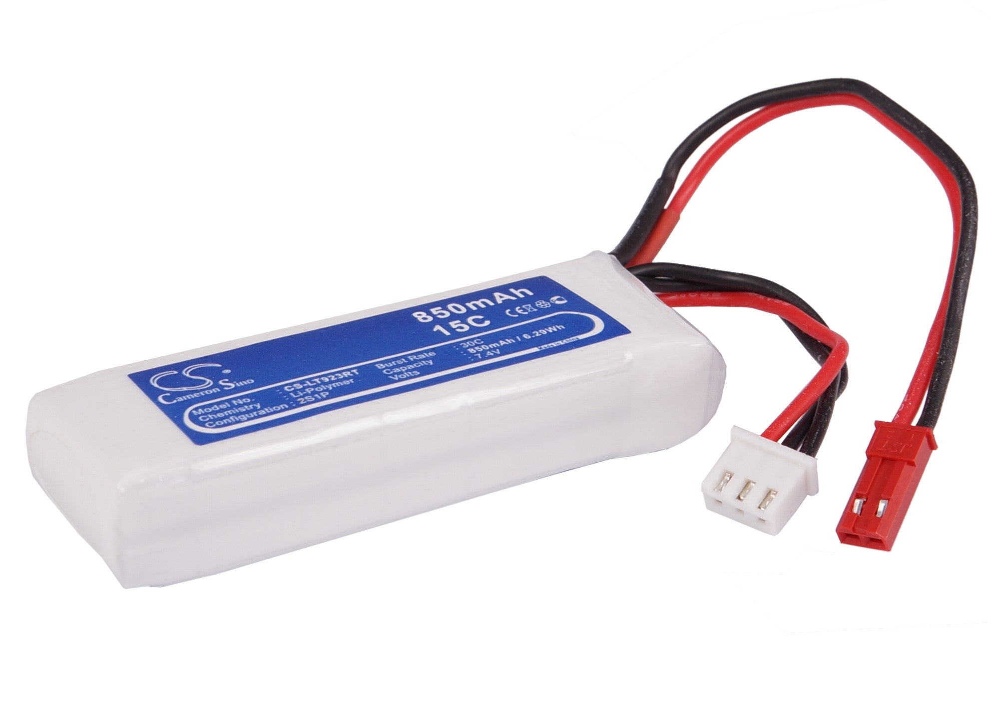 Li-Polymer, RC Battery fits Rc Cs-lt923rt, 7.4V, 850mAh RC Cameron Sino Technology Limited