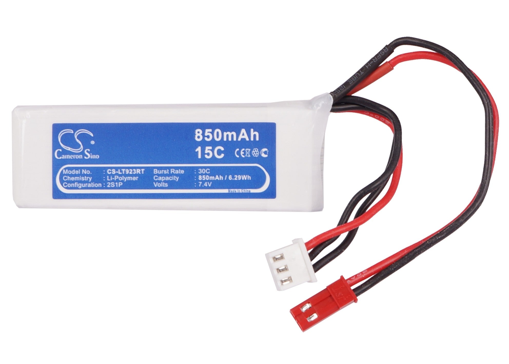 Li-Polymer, RC Battery fits Rc Cs-lt923rt, 7.4V, 850mAh RC Cameron Sino Technology Limited