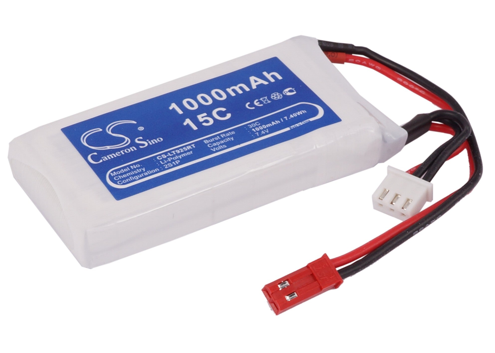 Li-Polymer, RC Battery fits Rc Cs-lt925rt, 7.4V, 1000mAh RC Cameron Sino Technology Limited
