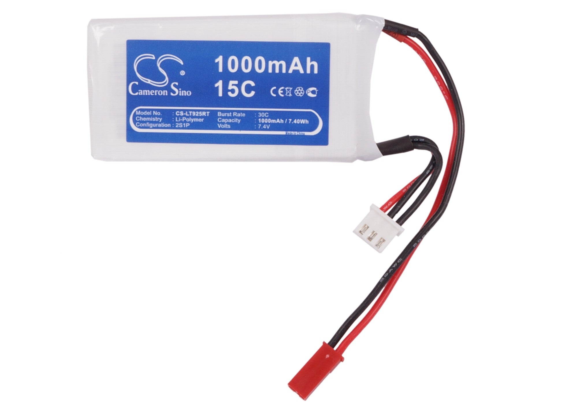 Li-Polymer, RC Battery fits Rc Cs-lt925rt, 7.4V, 1000mAh RC Cameron Sino Technology Limited