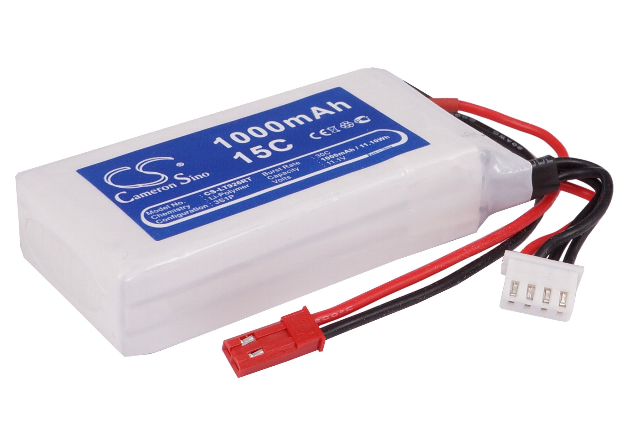 Li-Polymer, RC Battery fits Rc Cs-lt926rt, 1.1V, 1000mAh RC Cameron Sino Technology Limited