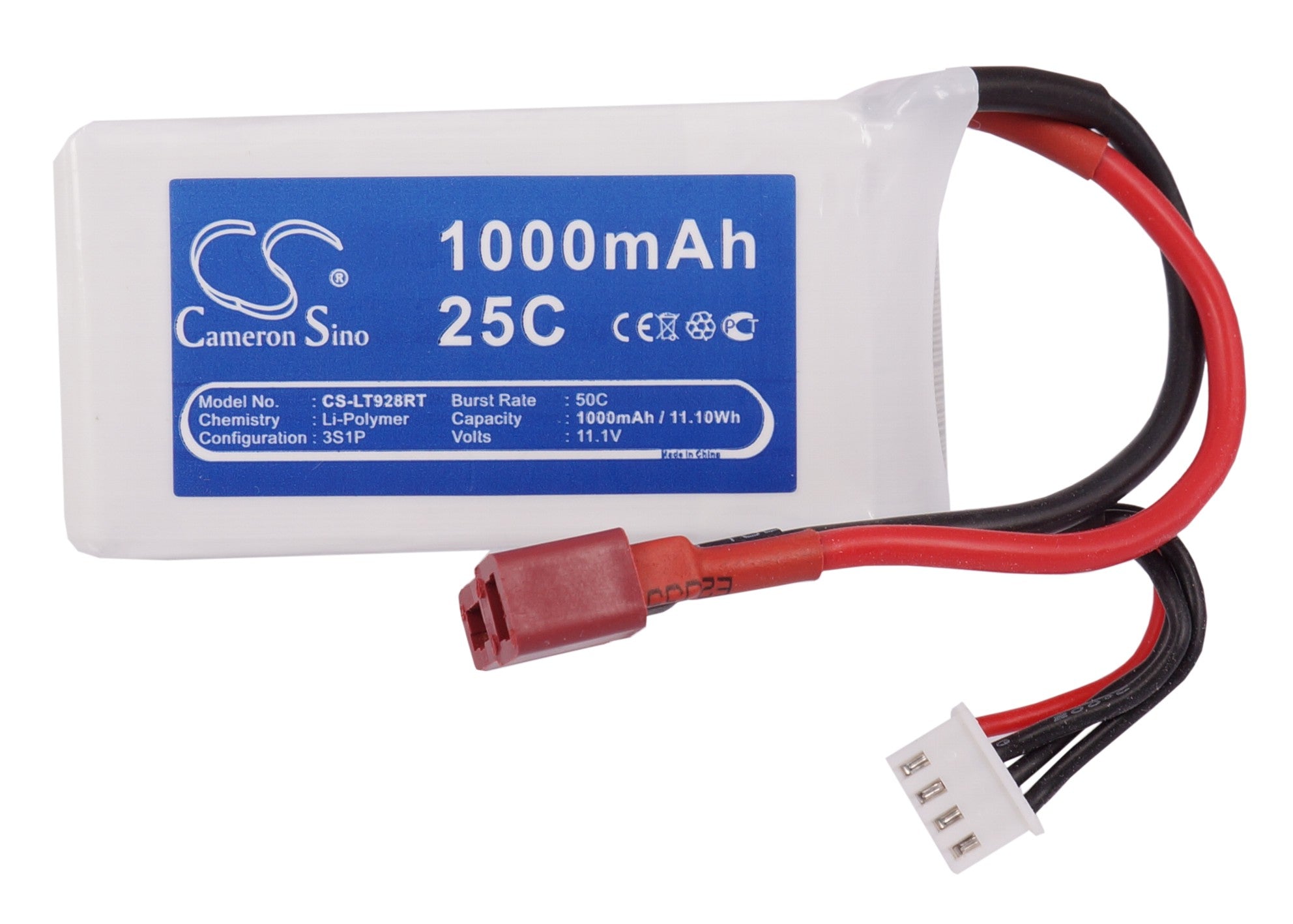 Li-Polymer, RC Battery fits Rc Cs-lt928rt, 11.1V, 1000mAh RC Cameron Sino Technology Limited