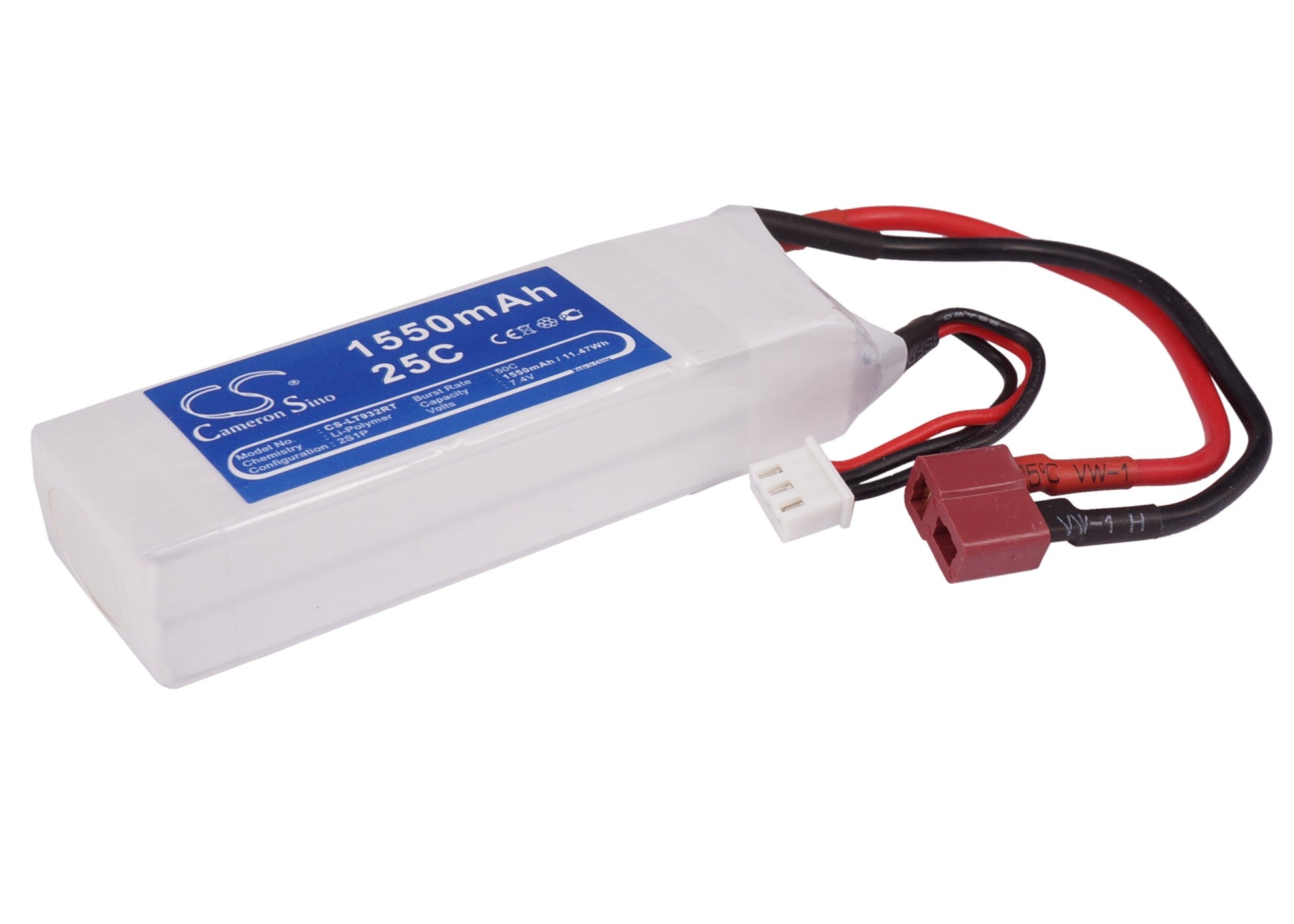 Li-Polymer, RC Battery fits Rc Cs-lt932rt, 7.4V, 1550mAh RC Cameron Sino Technology Limited