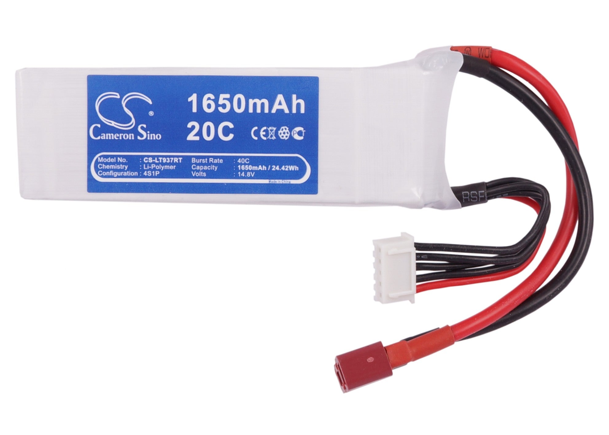 Li-Polymer, RC Battery fits Rc Cs-lt937rt, 14.8V, 1650mAh RC Cameron Sino Technology Limited