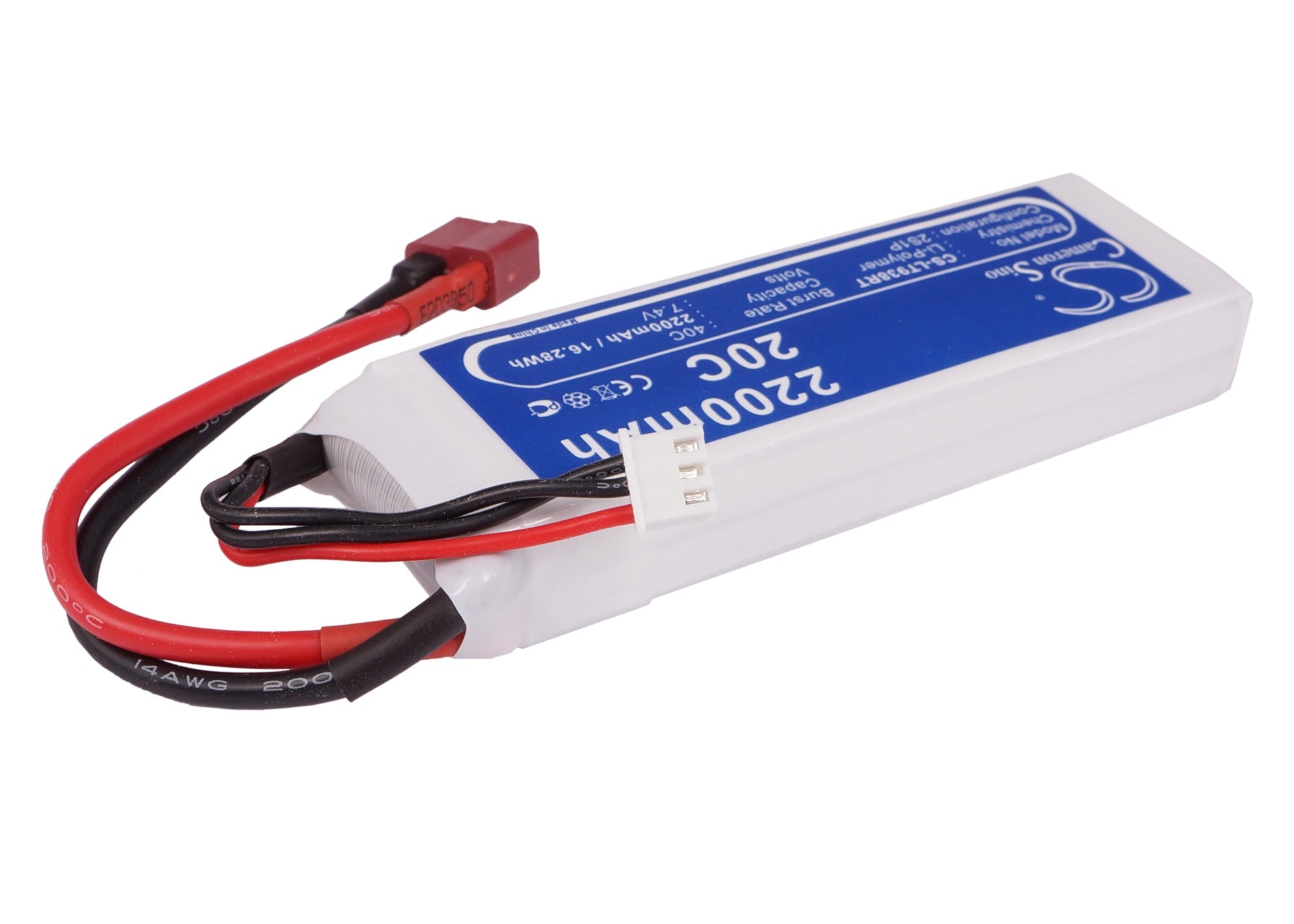 Li-Polymer, RC Battery fits Rc Cs-lt938rt, 7.4V, 2200mAh RC Cameron Sino Technology Limited