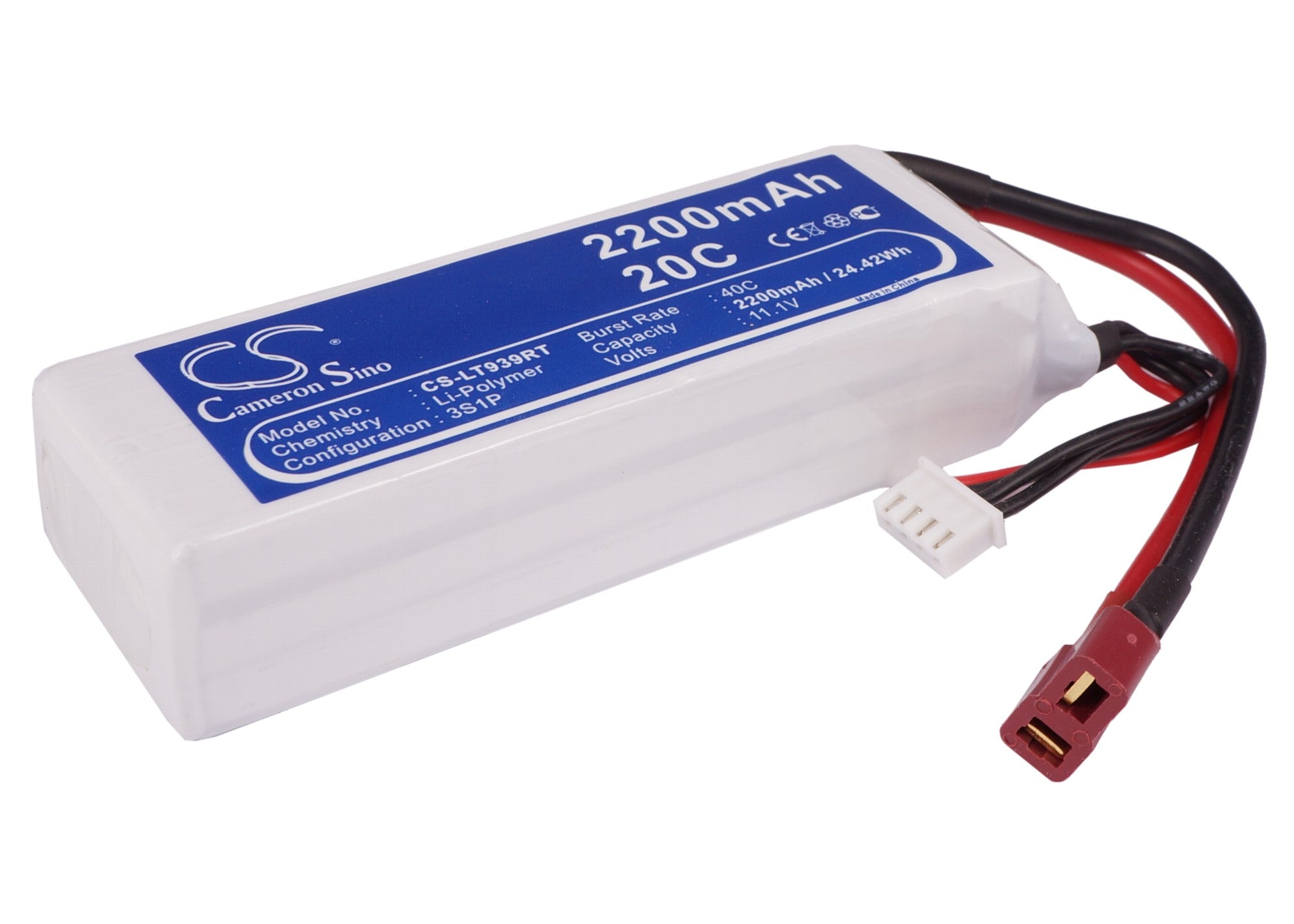 Li-Polymer, RC Battery fits Rc Cs-lt939rt, 11.1V, 2200mAh RC Cameron Sino Technology Limited