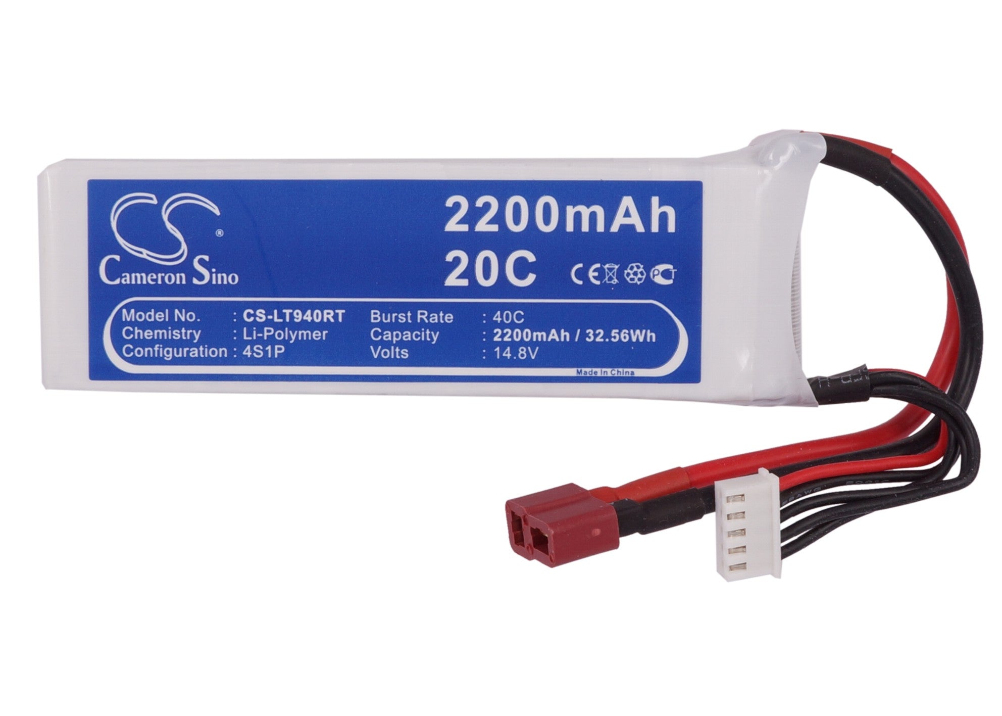 Li-Polymer, RC Battery fits Rc Cs-lt940rt, 14.8V, 2200mAh RC Cameron Sino Technology Limited