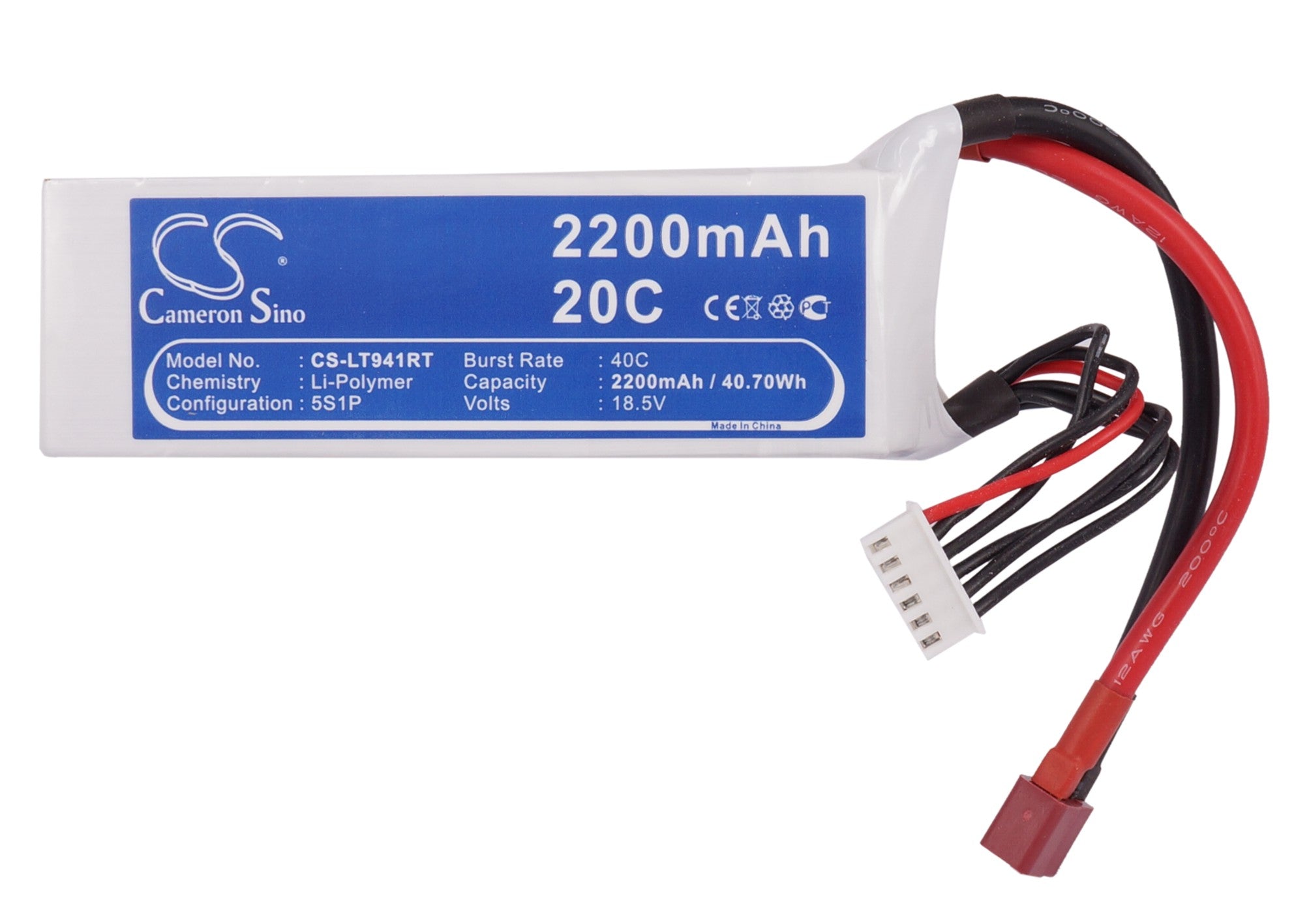 Li-Polymer, RC Battery fits Rc Cs-lt941rt, 18.5V, 2200mAh RC Cameron Sino Technology Limited