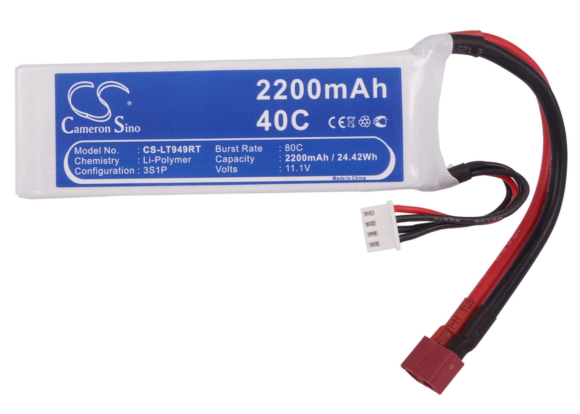Li-Polymer, RC Battery fits Rc Cs-lt949rt, 11.1V, 2200mAh RC Cameron Sino Technology Limited