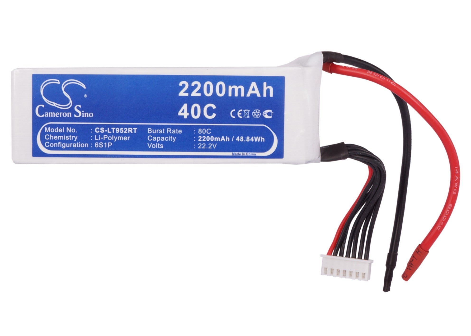 Li-Polymer, RC Battery fits Rc Cs-lt952rt, 22.2V, 2200mAh RC Cameron Sino Technology Limited