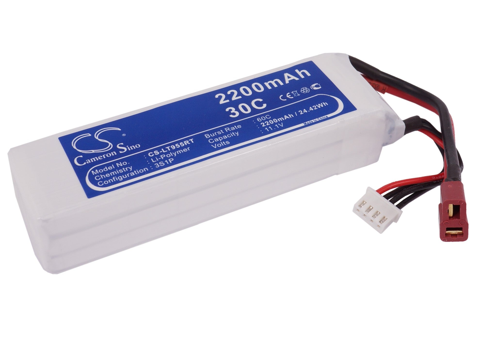 Li-Polymer, RC Battery fits Rc Cs-lt955rt, Rc Cs-lt955rt, 11.1V, 2200mAh RC Cameron Sino Technology Limited