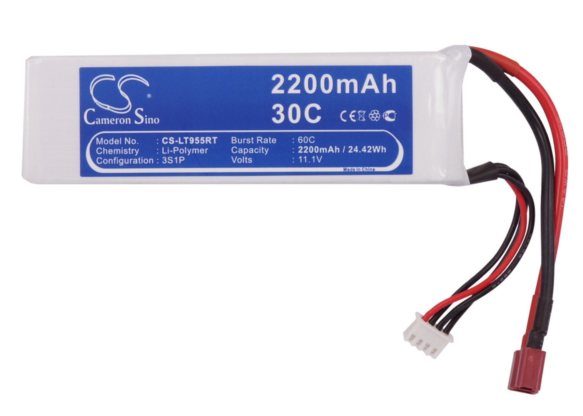 Li-Polymer, RC Battery fits Rc Cs-lt955rt, Rc Cs-lt955rt, 11.1V, 2200mAh RC Cameron Sino Technology Limited