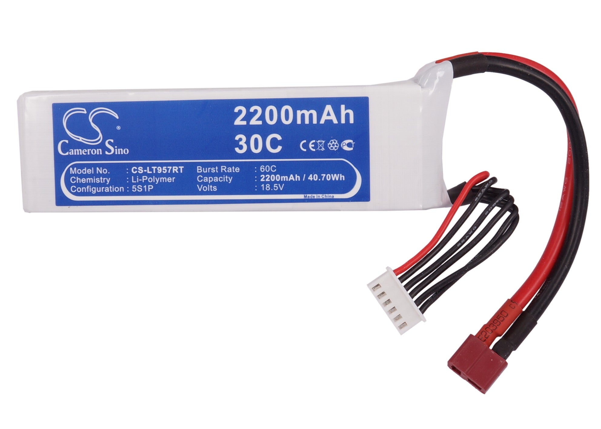 Li-Polymer, RC Battery fits Rc Cs-lt957rt, Rc Cs-lt957rt, 18.5V, 2200mAh RC Cameron Sino Technology Limited