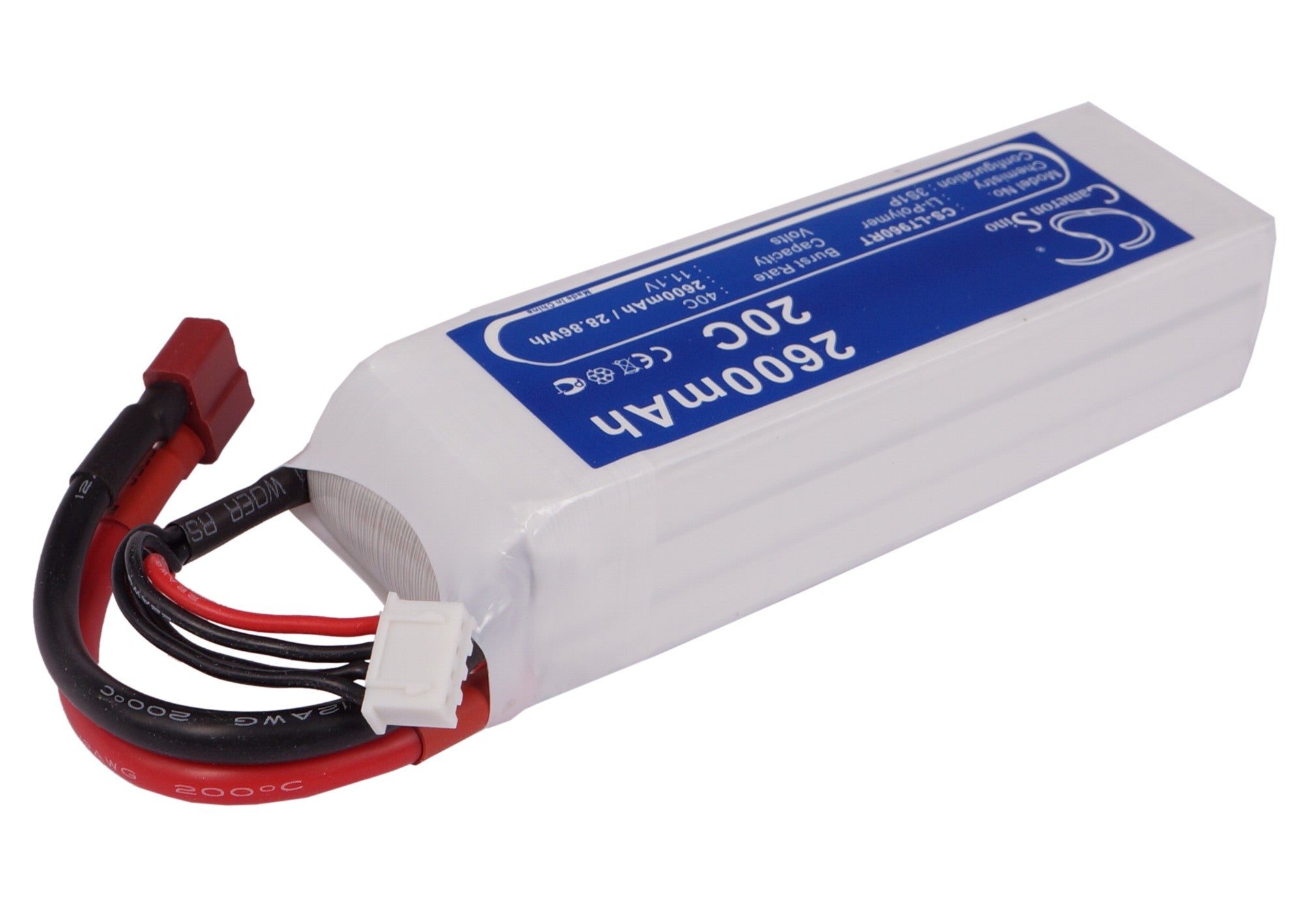 Li-Polymer, RC Battery fits Rc Cs-lt960rt, Rc Cs-lt960rt, 11.1V, 2600mAh RC Cameron Sino Technology Limited