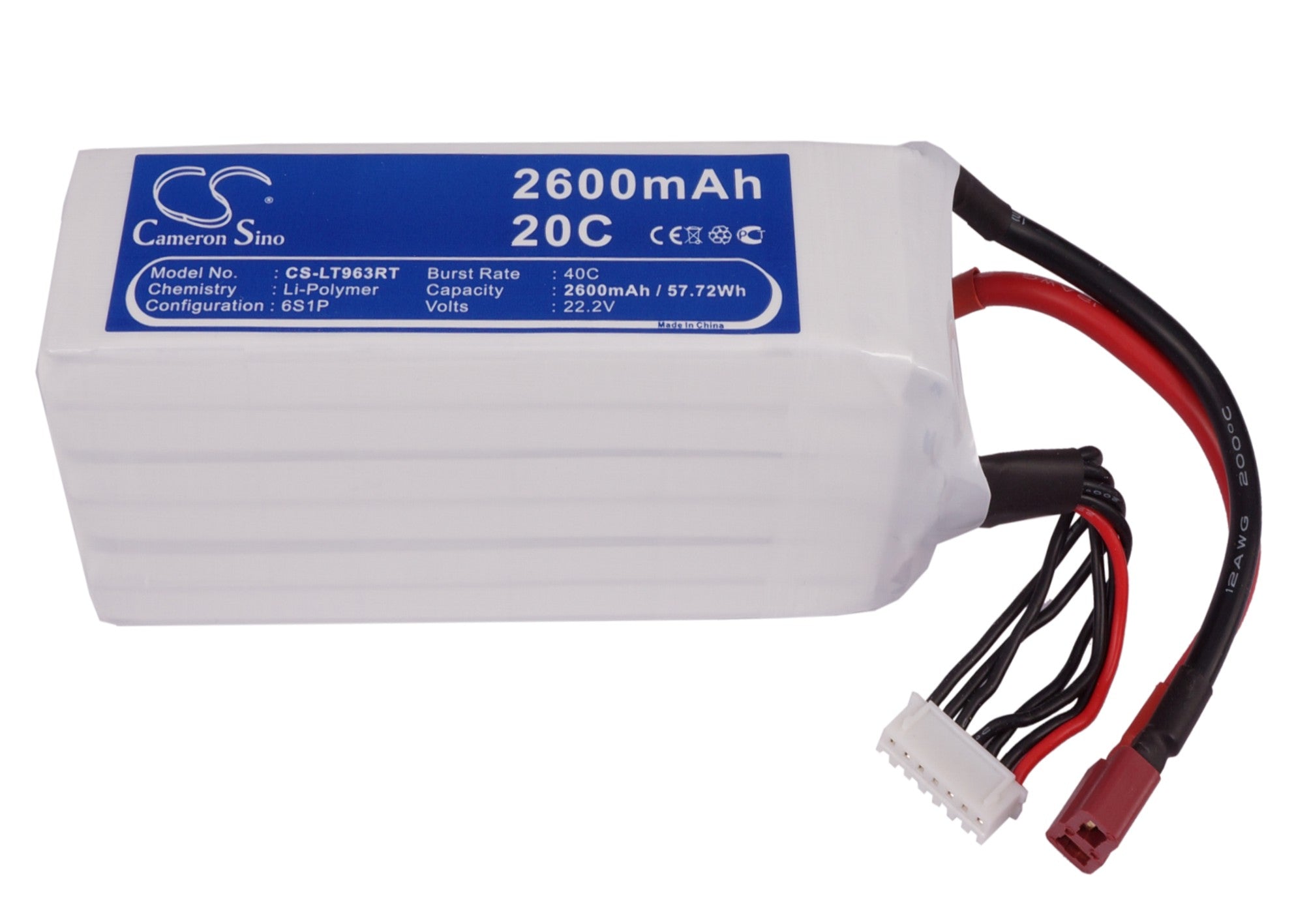 Li-Polymer, RC Battery fits Rc Cs-lt963rt, Rc Cs-lt963rt, 22.2V, 2600mAh RC Cameron Sino Technology Limited