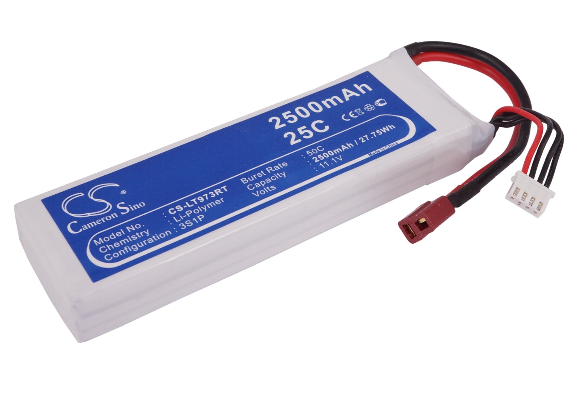 Li-Polymer, RC Battery fits Rc Cs-lt973rt, Rc Cs-lt973rt, 11.1V, 2500mAh RC Cameron Sino Technology Limited