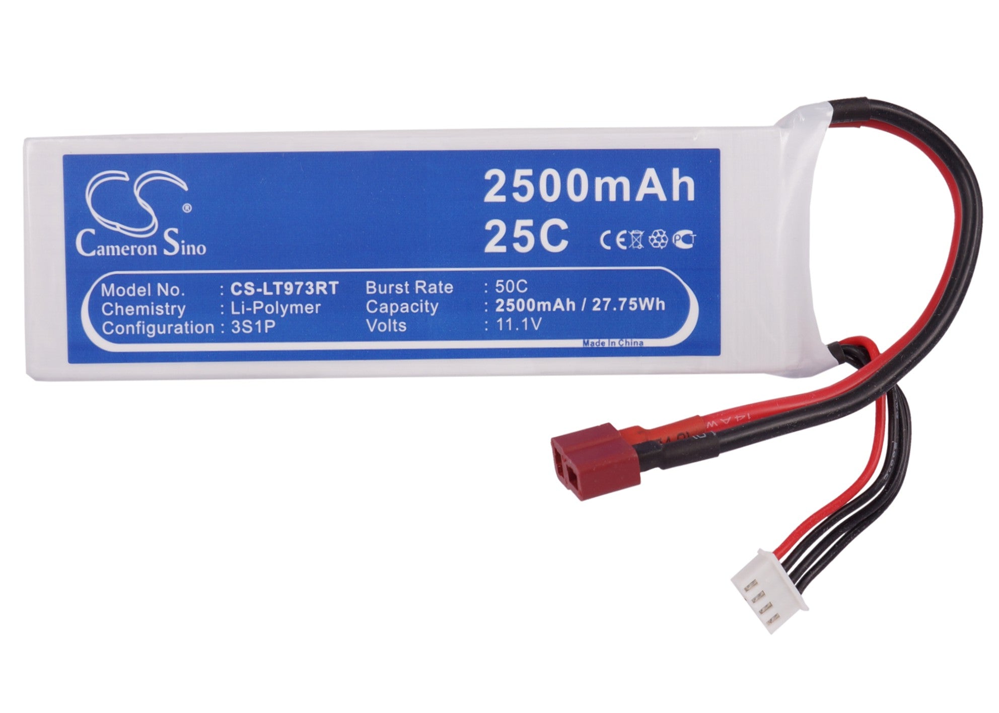 Li-Polymer, RC Battery fits Rc Cs-lt973rt, Rc Cs-lt973rt, 11.1V, 2500mAh RC Cameron Sino Technology Limited