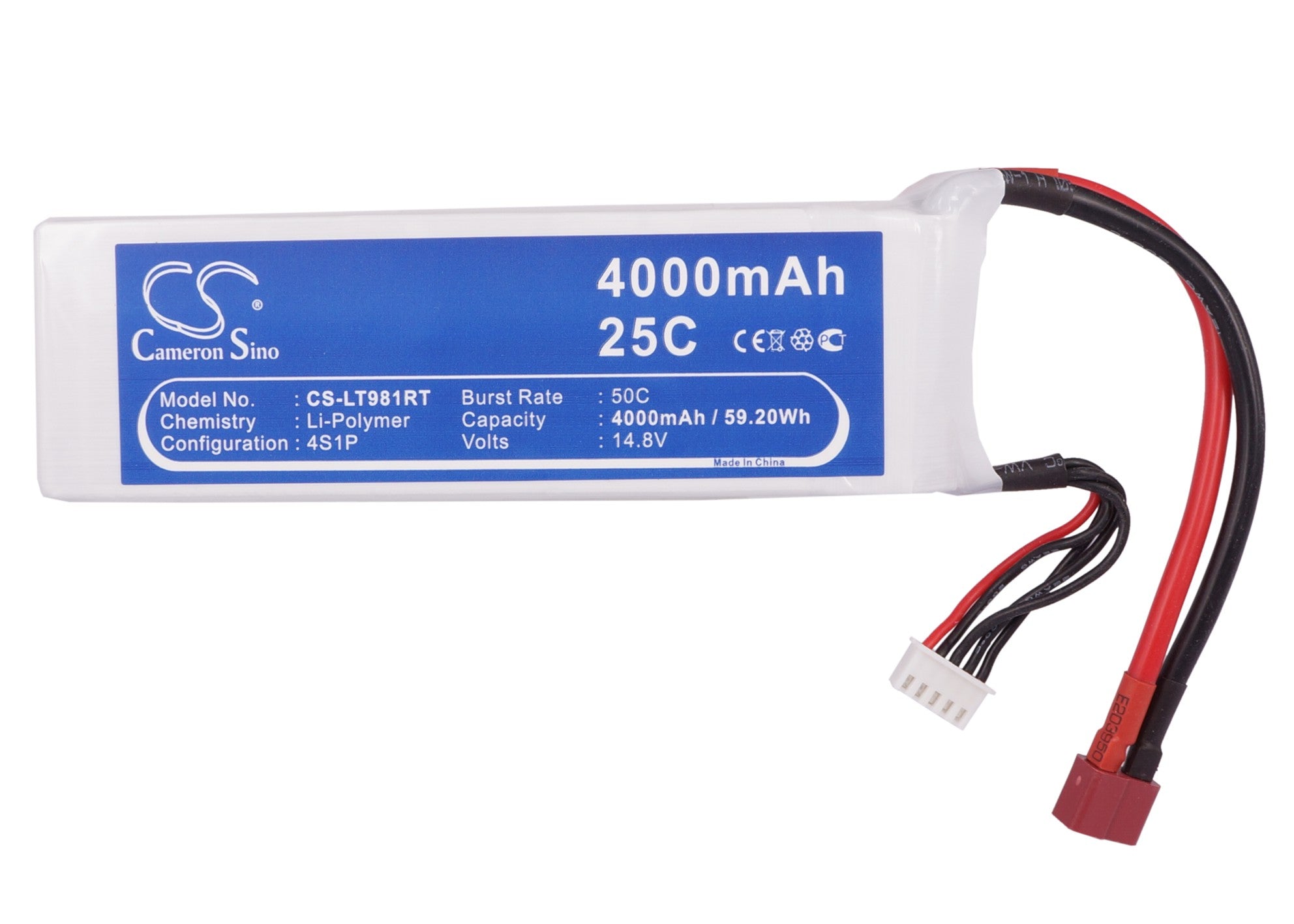Li-Polymer, RC Battery fits Rc Cs-lt981rt, Rc Cs-lt981rt, 14.8V, 4000mAh RC Cameron Sino Technology Limited