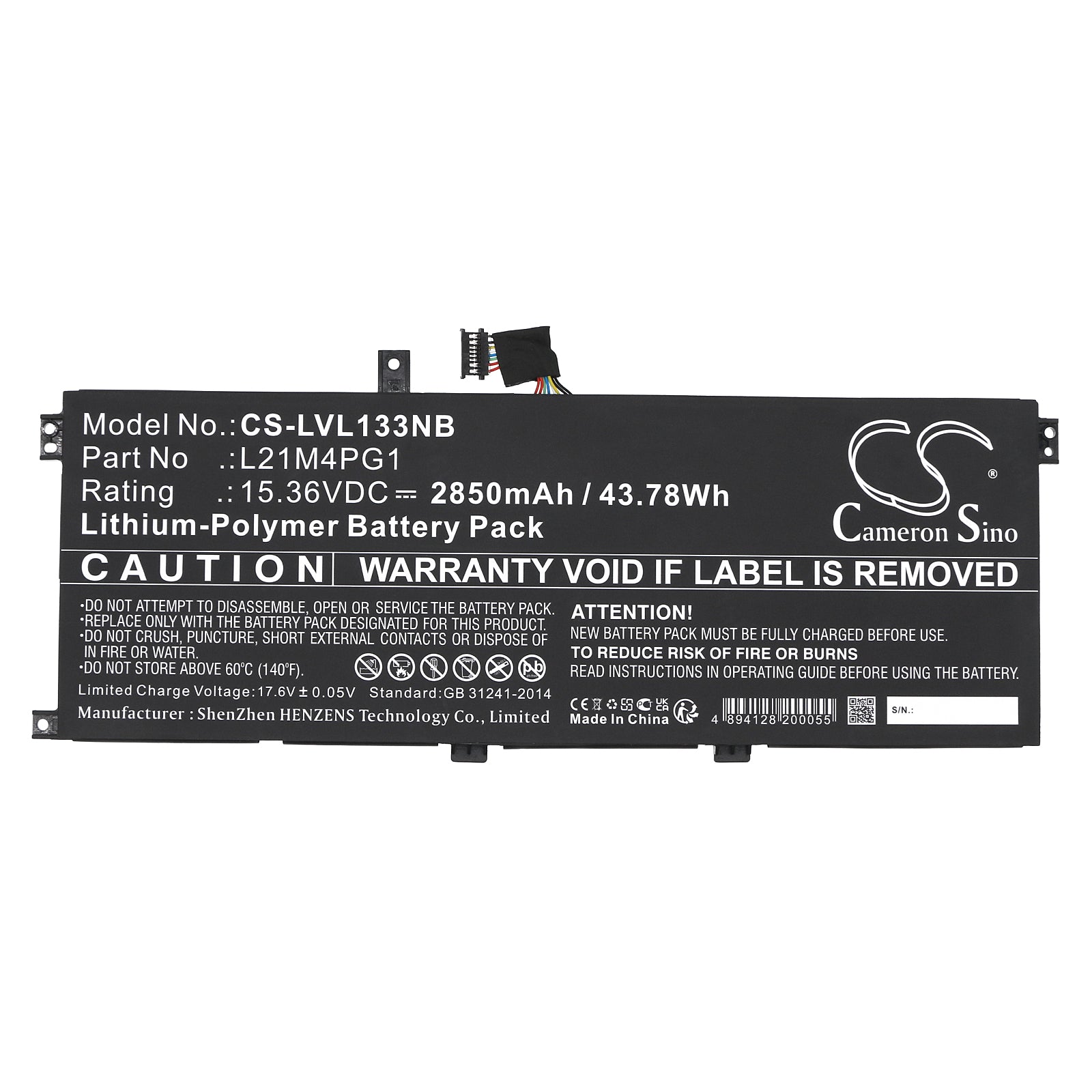 Li-Polymer, Notebook, Laptop Battery fits Lenovo Thinkpad L13 Gen 3 21b3004kmy, Thinkpad L13 Gen 3 21b3004weq, 15.36V, 2850mAh Notebook, Laptop Cameron Sino Technology Limited