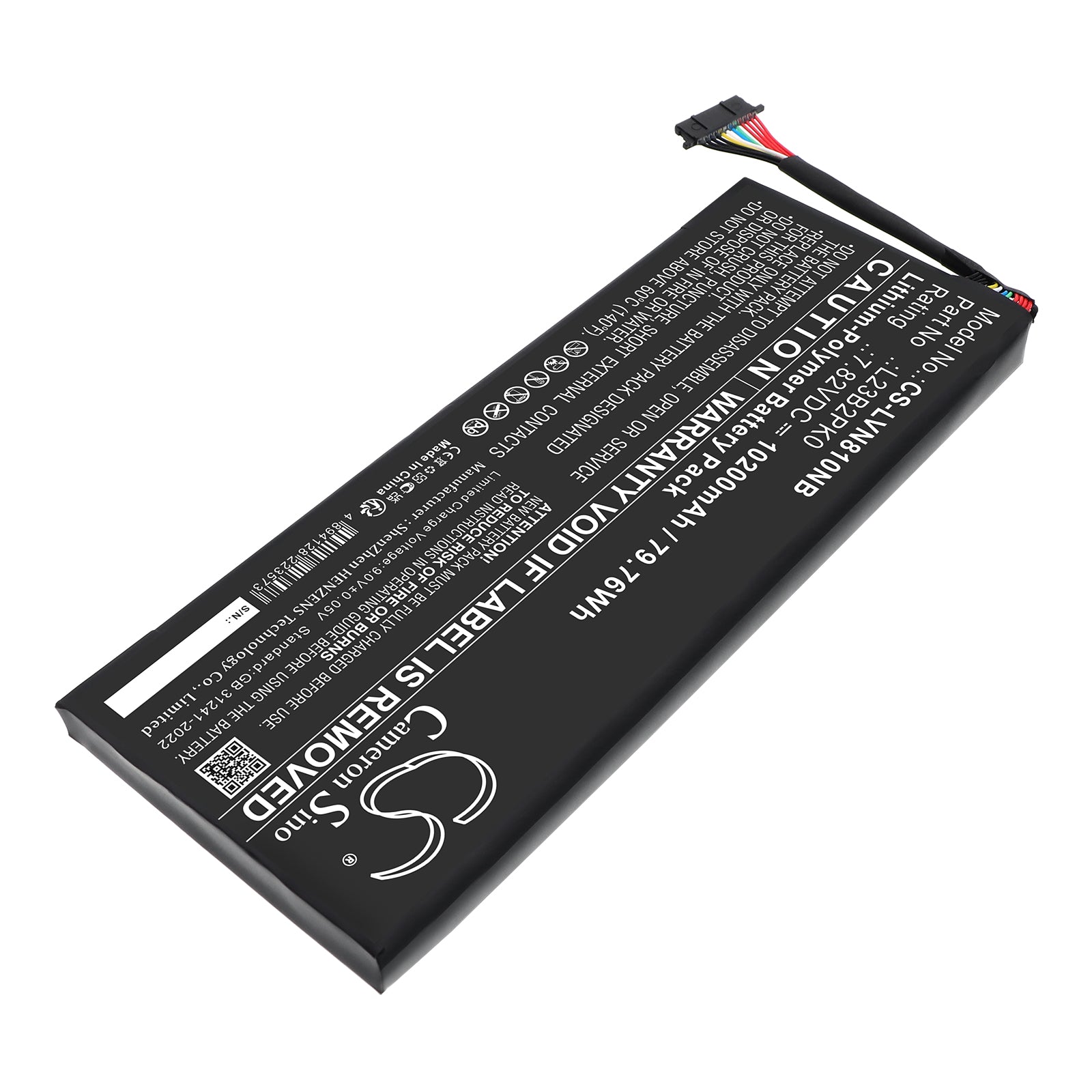7.82V, Li-Polymer, 10200mAh, Battery fits Lenovo Legion Go 8APU1, 79.76Wh Notebook, Laptop Cameron Sino Technology Limited