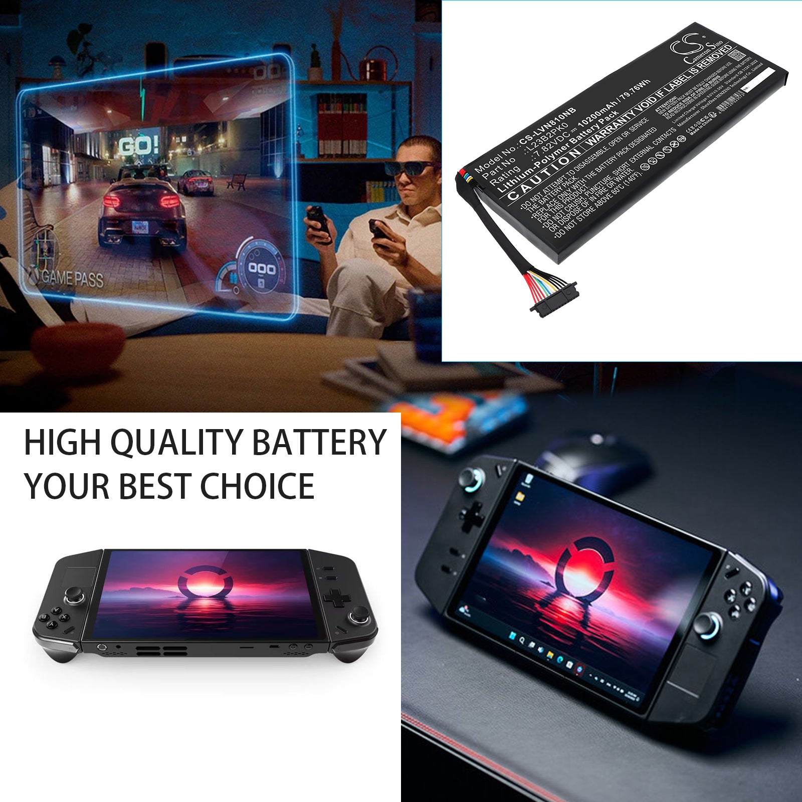 7.82V, Li-Polymer, 10200mAh, Battery fits Lenovo Legion Go 8APU1, 79.76Wh Notebook, Laptop Cameron Sino Technology Limited