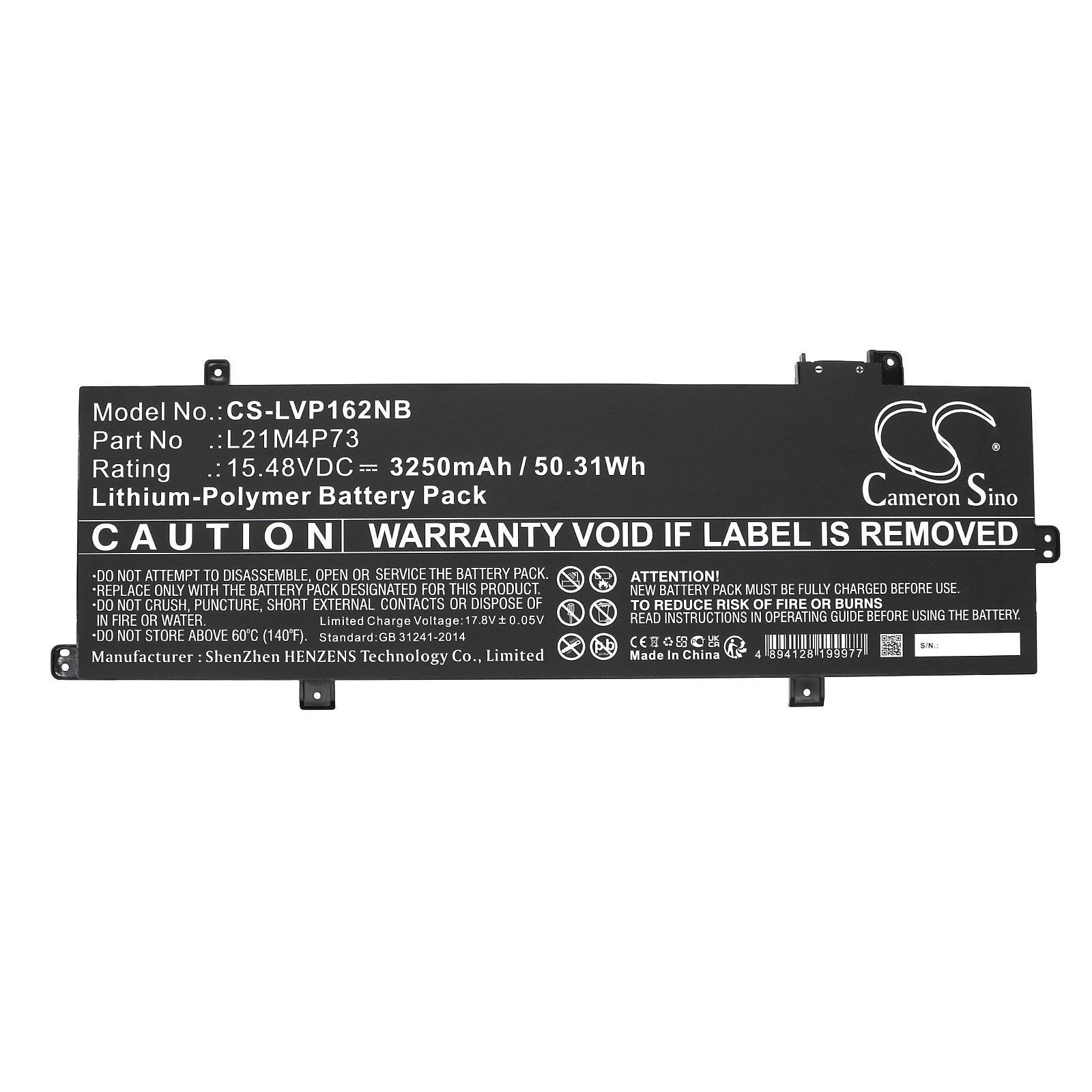 Li-Polymer, Notebook, Laptop Battery fits Lenovo Thinkpad P16s Gen 1(amd)21ck00, Thinkpad P16s Gen 1(amd)21ck00, 15.48V, 3250mAh Notebook, Laptop Cameron Sino Technology Limited