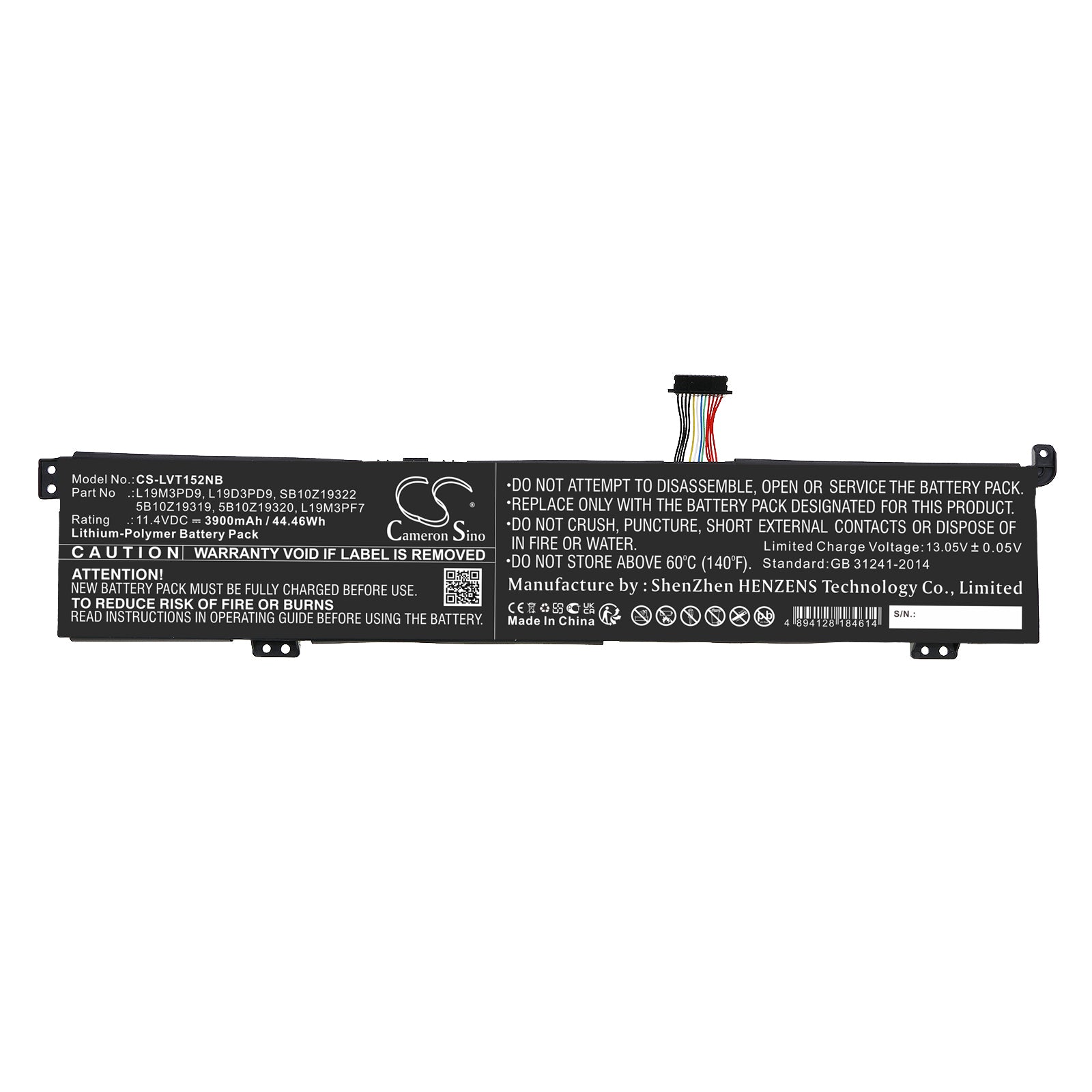 Li-Polymer, Notebook, Laptop Battery fits Lenovo Thinkbook 15p 20v30006fe, Thinkbook 15p 20v30006uk, 11.4V, 3900mAh Notebook, Laptop Cameron Sino Technology Limited