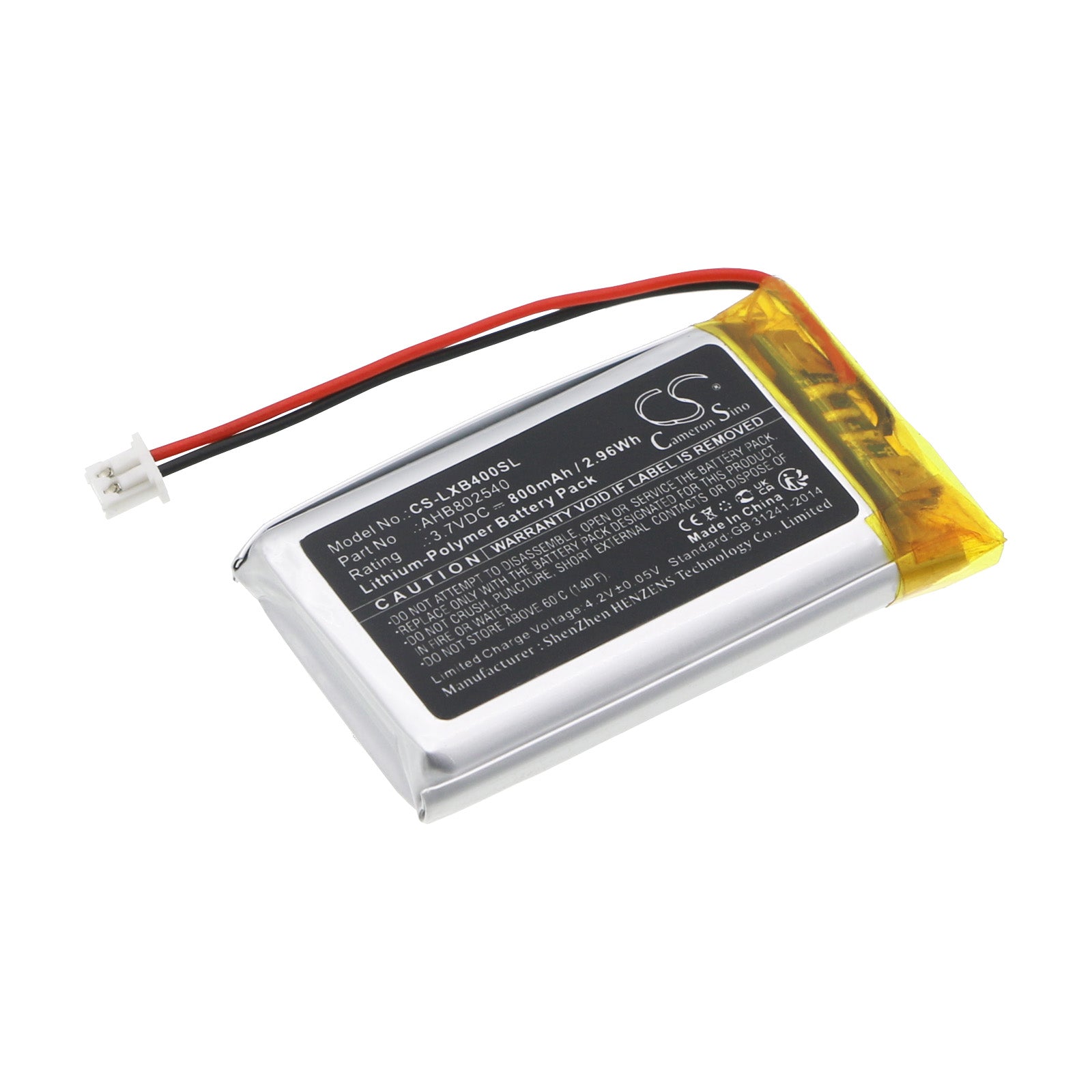 Li-Polymer, Wireless Headset Battery fits Lexin Ft4 Pro, Lx-b4fm, 3.7V, 800mAh Wireless Headset Cameron Sino Technology Limited